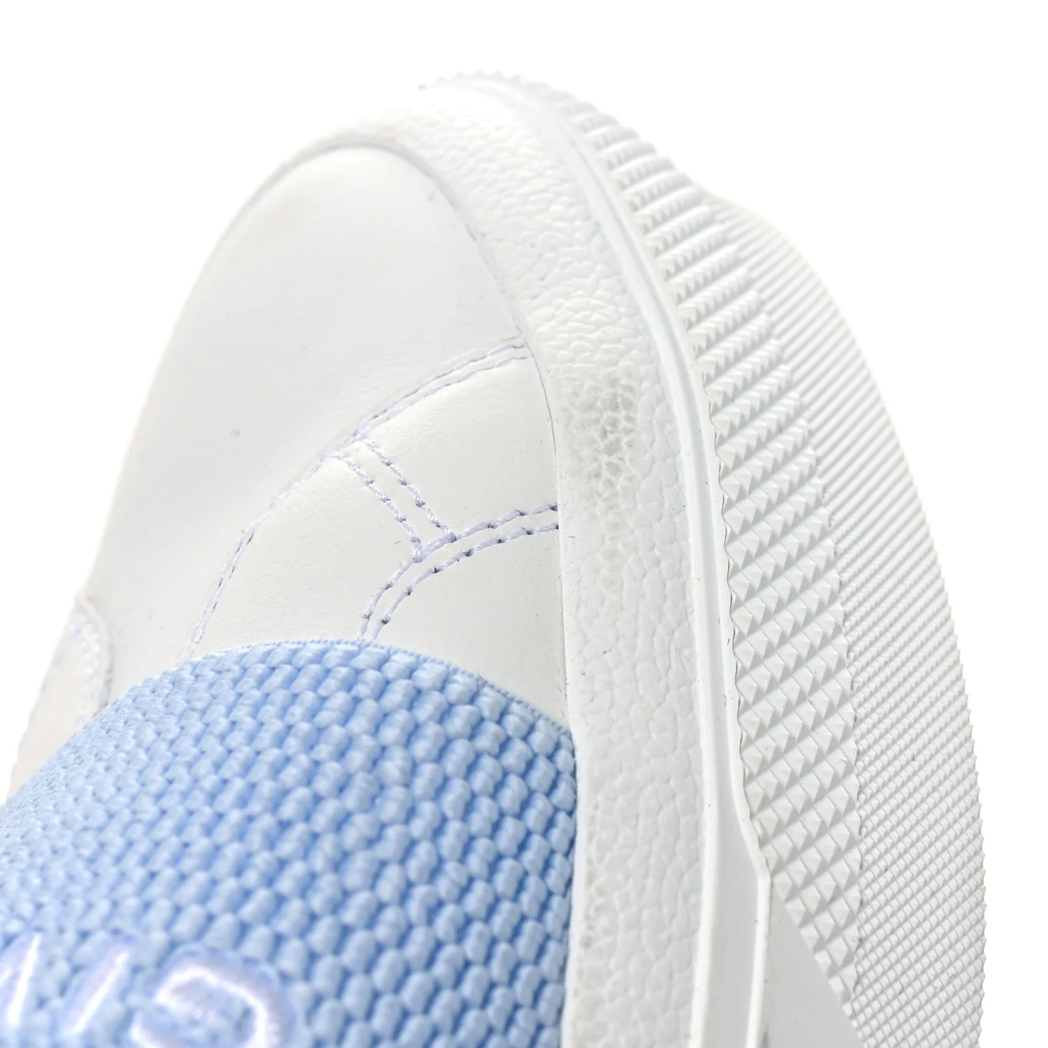 Calfskin Band Logo Womens City Sport Sneakers 38 White Blue - Image 11