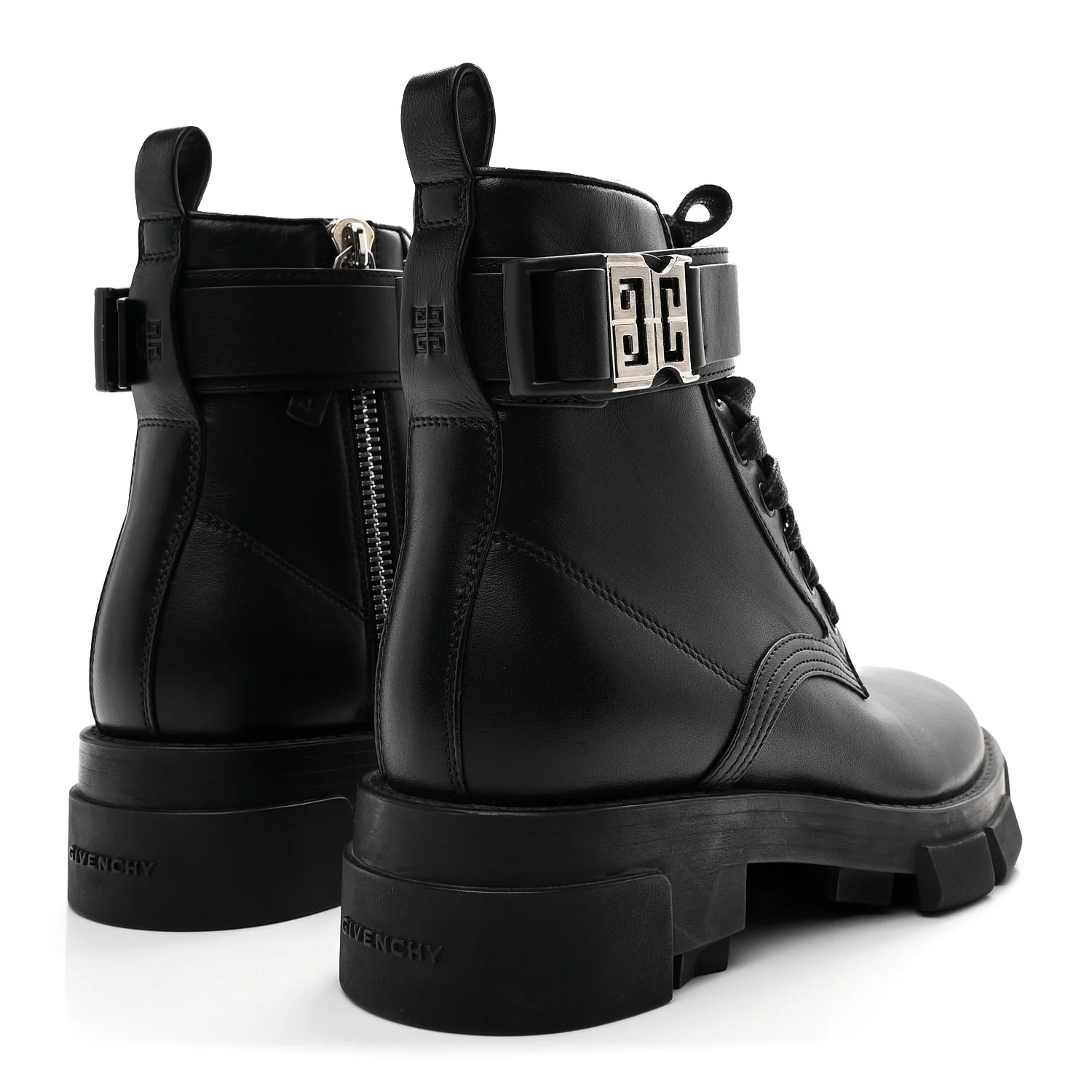 Calfskin Combat Boots 36 Black - Image 5