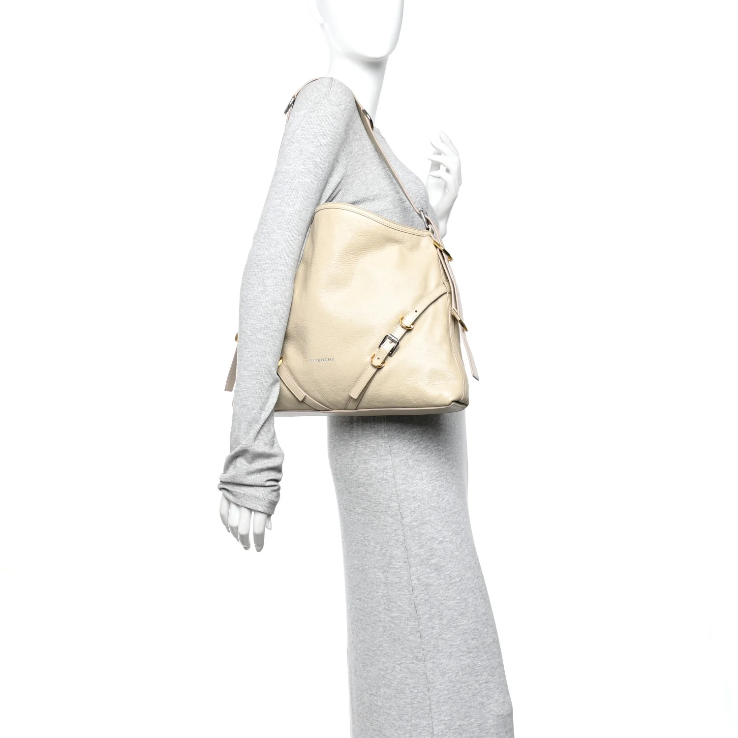 Calfskin Medium Voyou Bag Natural Beige - Image 2