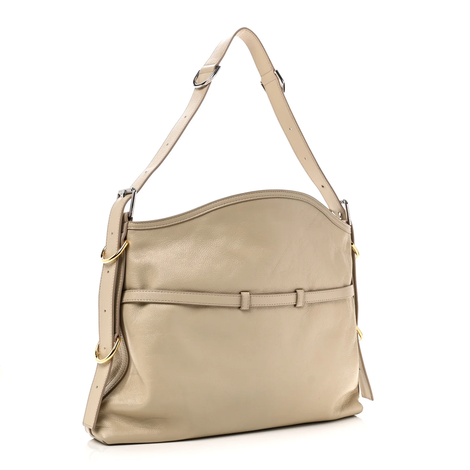 Calfskin Medium Voyou Bag Natural Beige - Image 3