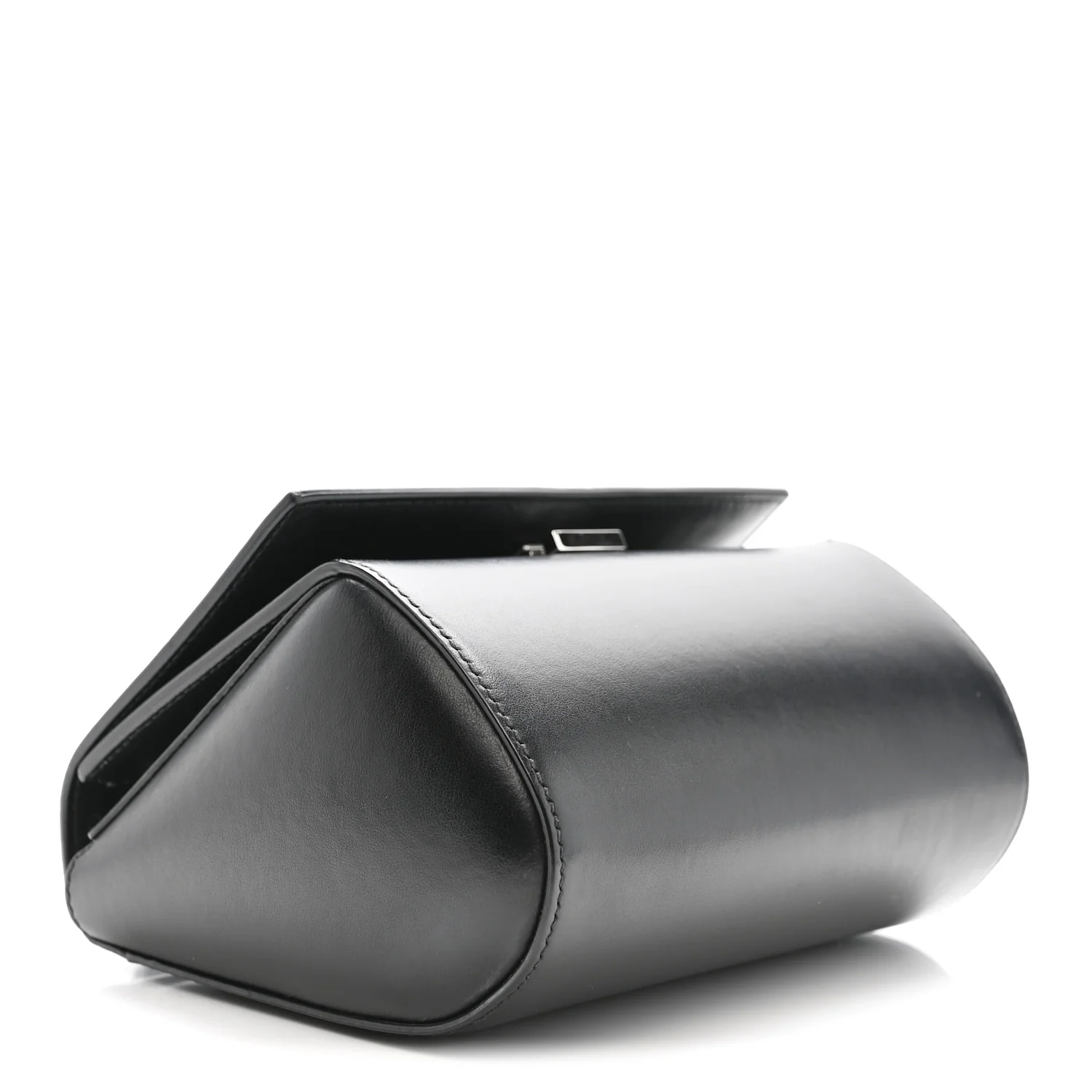 Calfskin Mini Pandora Box Logo Strap Crossbody Bag Black - Image 4