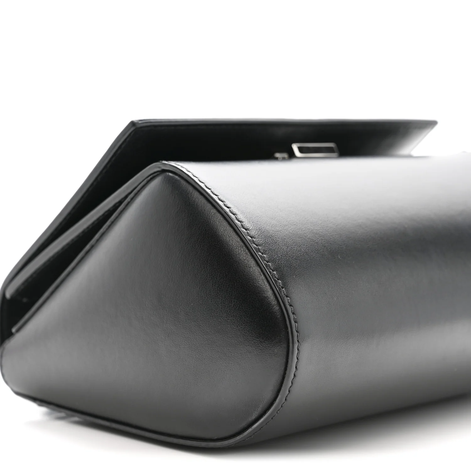 Calfskin Mini Pandora Box Logo Strap Crossbody Bag Black - Image 9