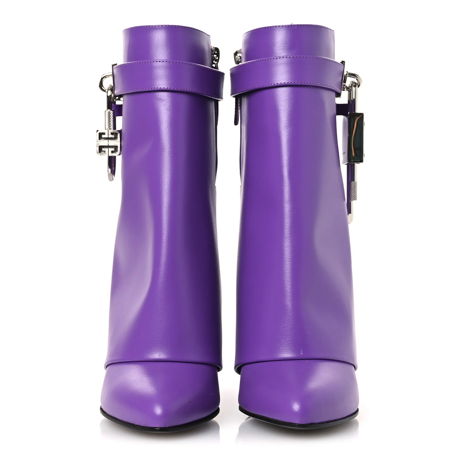 Calfskin Shark Lock Ankle Boots 35 Ultraviolet - Image 3