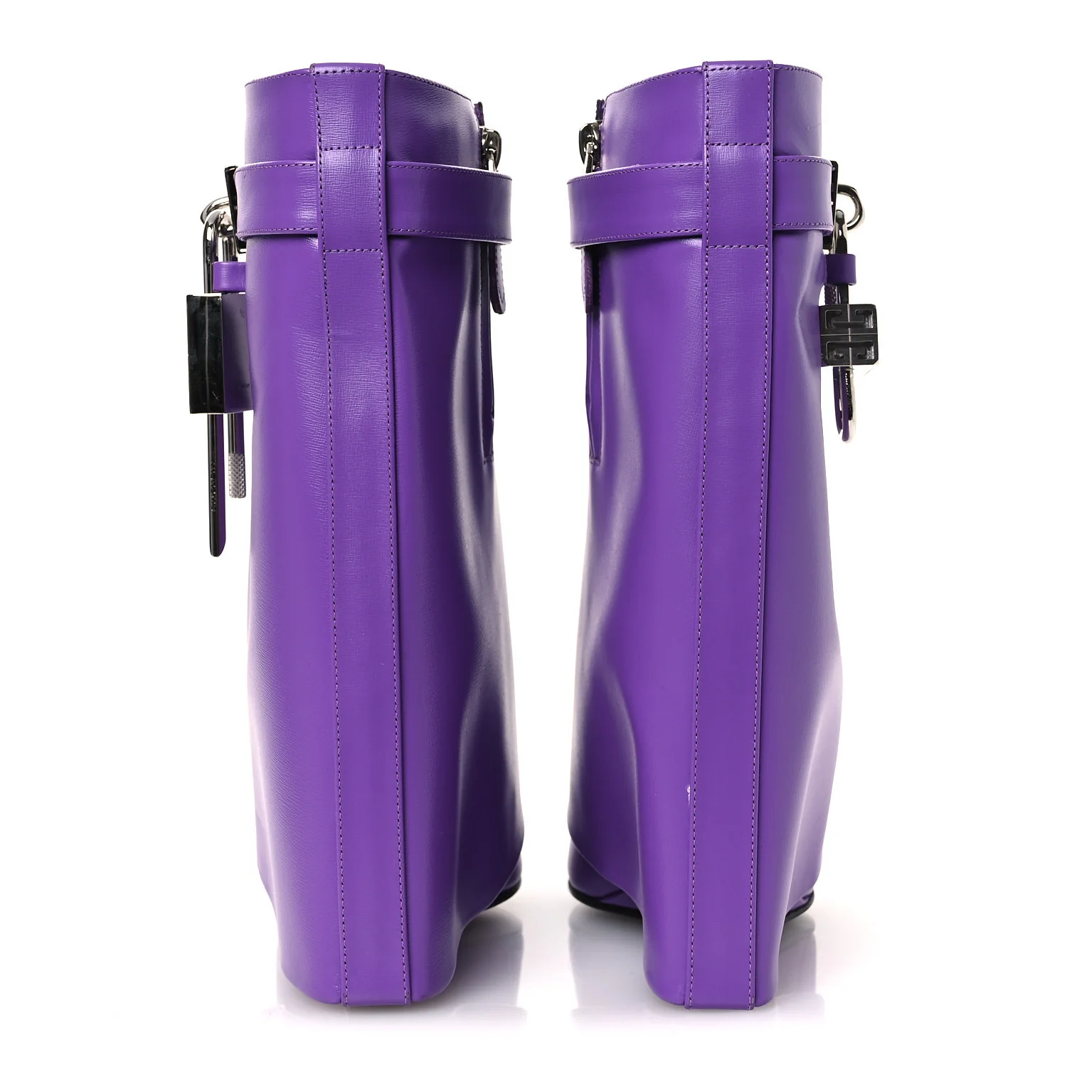 Calfskin Shark Lock Ankle Boots 35 Ultraviolet - Image 6
