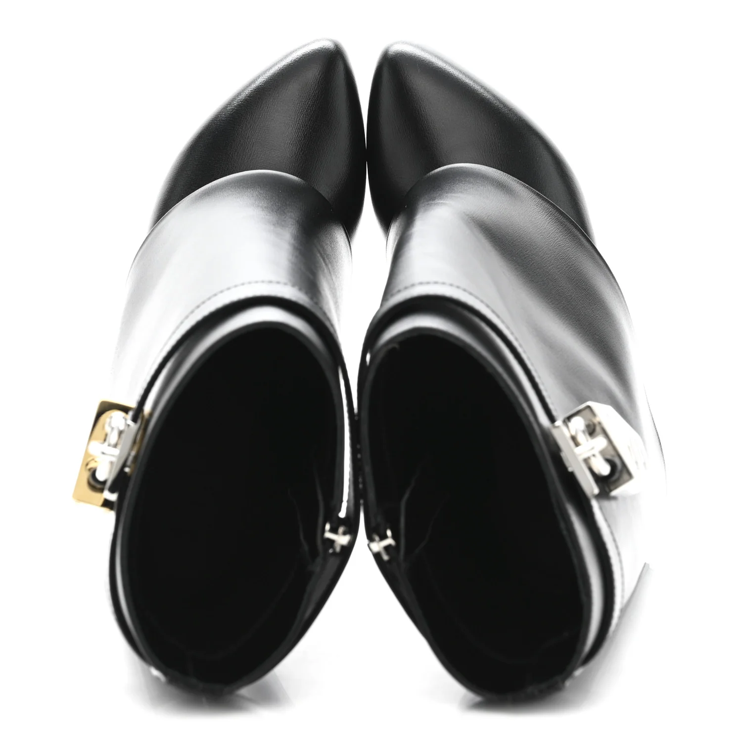 Calfskin Shark Lock Ankle Boots 37 Black - Image 2