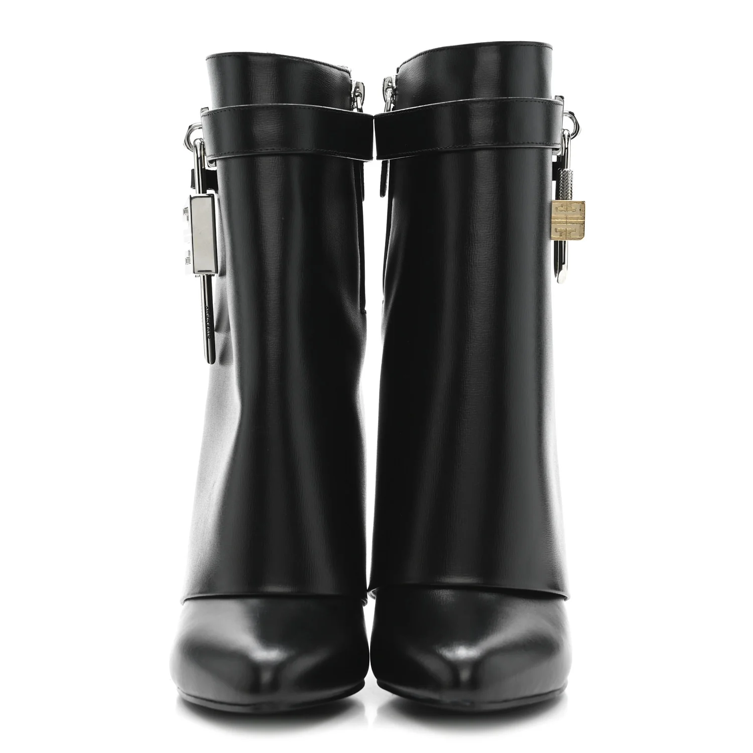 Calfskin Shark Lock Ankle Boots 37 Black - Image 3