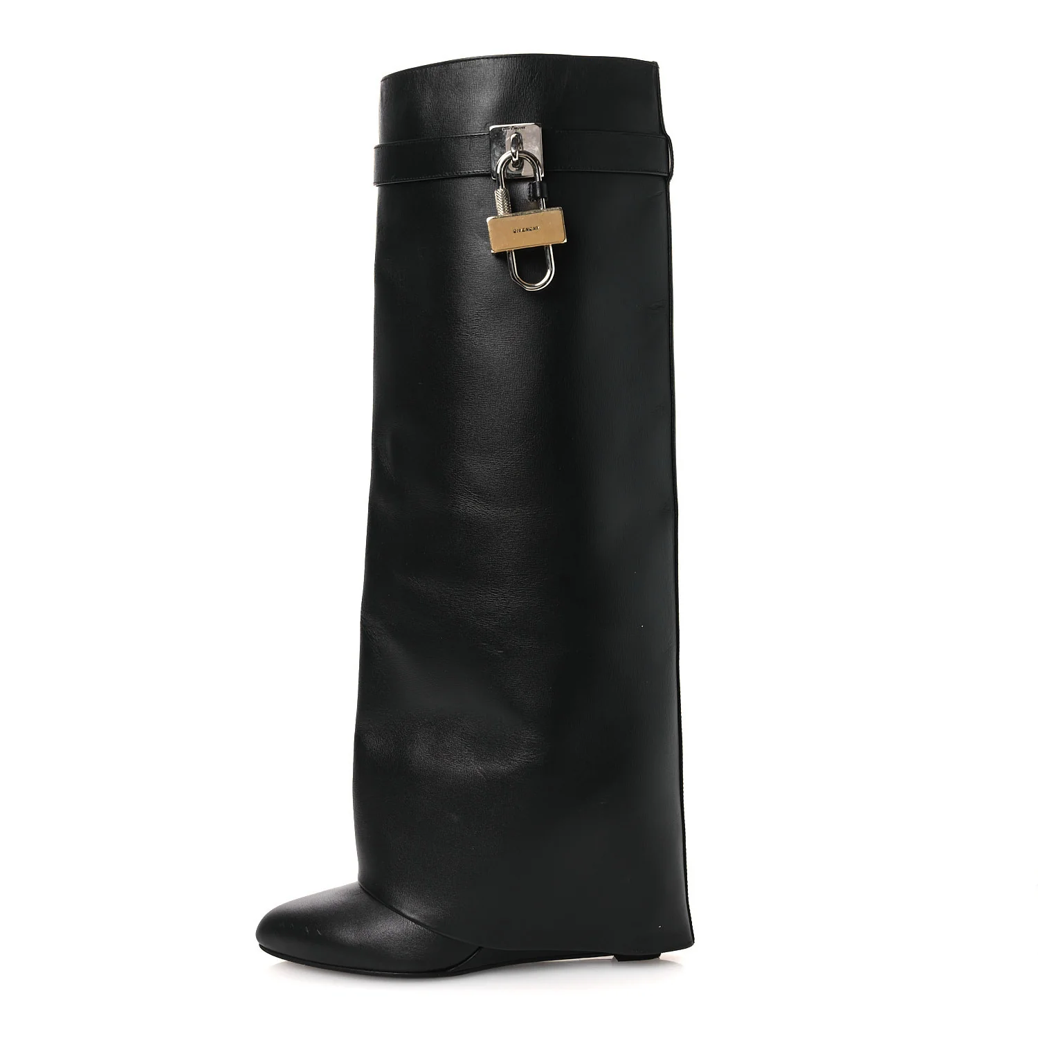 Calfskin Shark Lock Pant Boots 37 Black