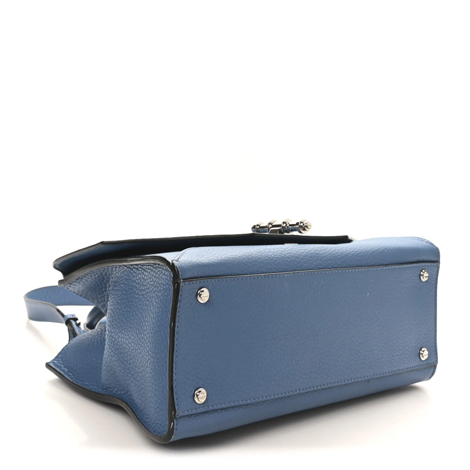 Calfskin Small Obsedia Satchel Medium Blue - Image 4