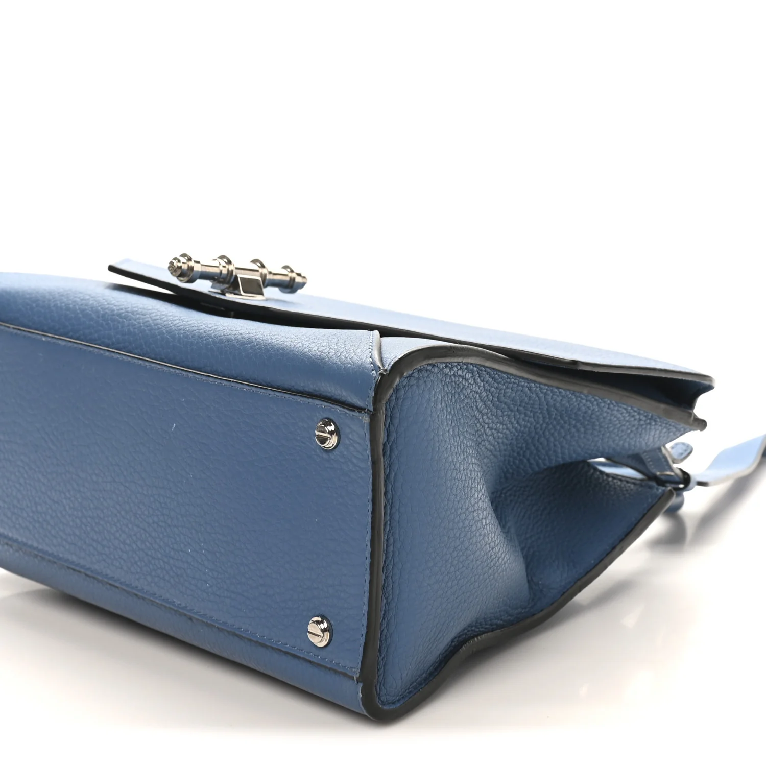 Calfskin Small Obsedia Satchel Medium Blue - Image 9