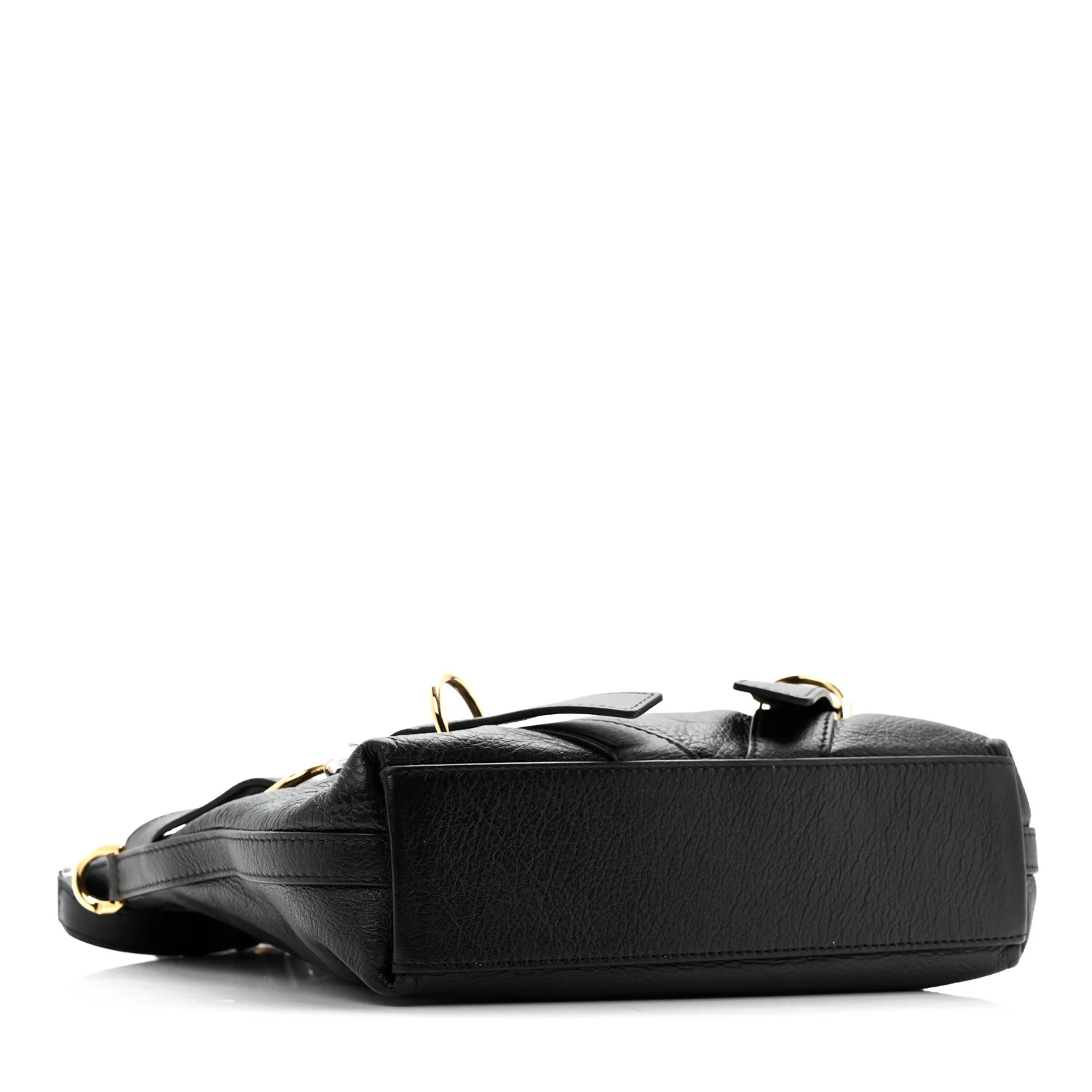 Crinkled Calfskin Small Voyou Bag Black - Image 4