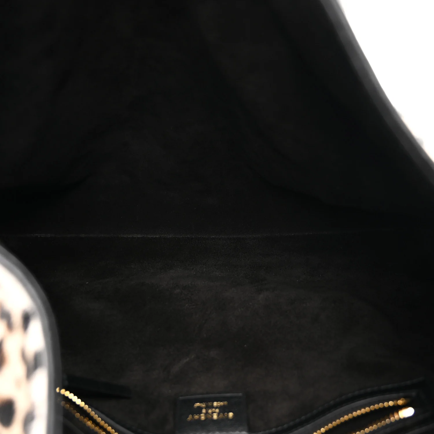 Goat Hair Medium Leopard Voyou Bag Black Beige - Image 5