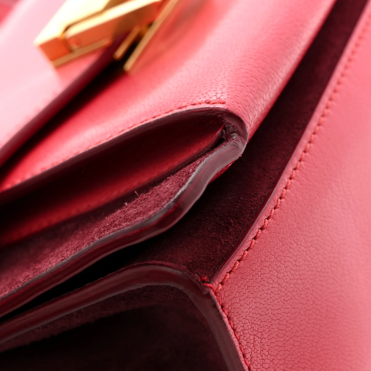 Goatskin Suede Small GV3 Shoulder Bag Pink Aubergine - Image 10