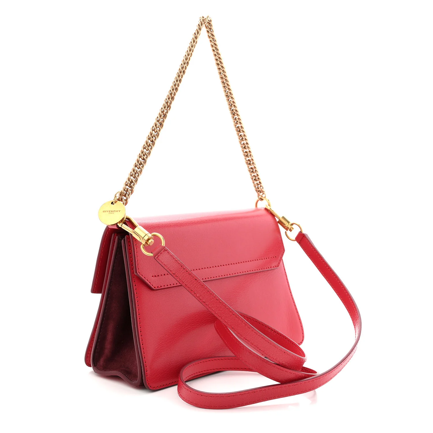 Goatskin Suede Small GV3 Shoulder Bag Pink Aubergine - Image 3