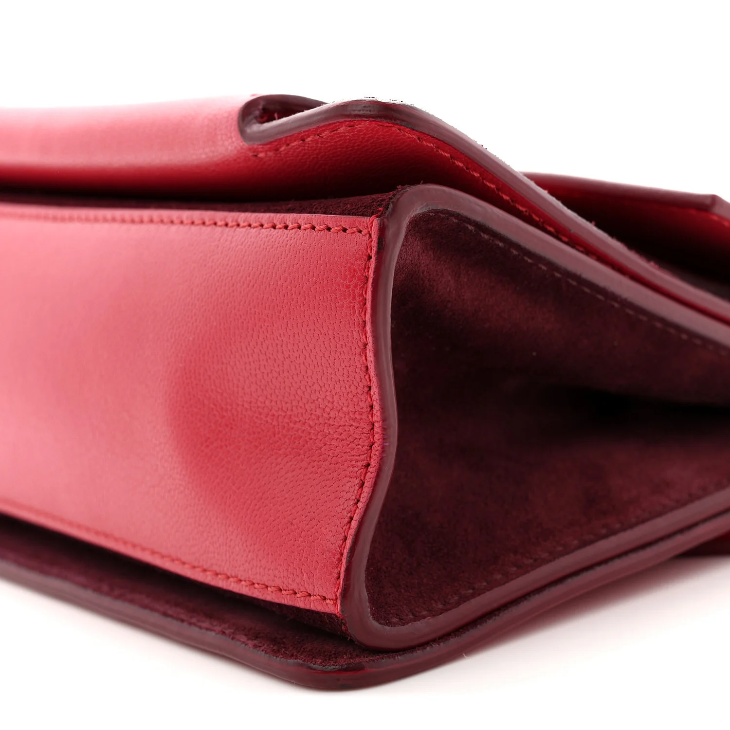 Goatskin Suede Small GV3 Shoulder Bag Pink Aubergine - Image 9