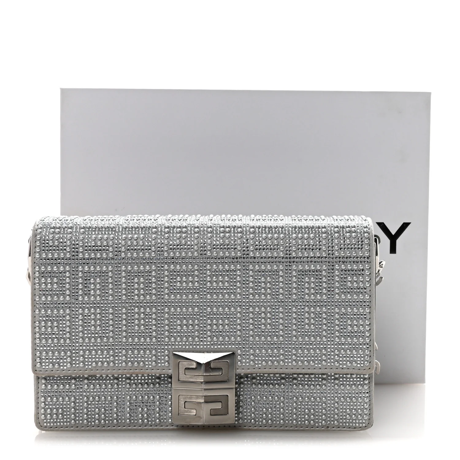 Metallic Studded Calfskin 4G Small 4G Crossbody Silver - Image 10