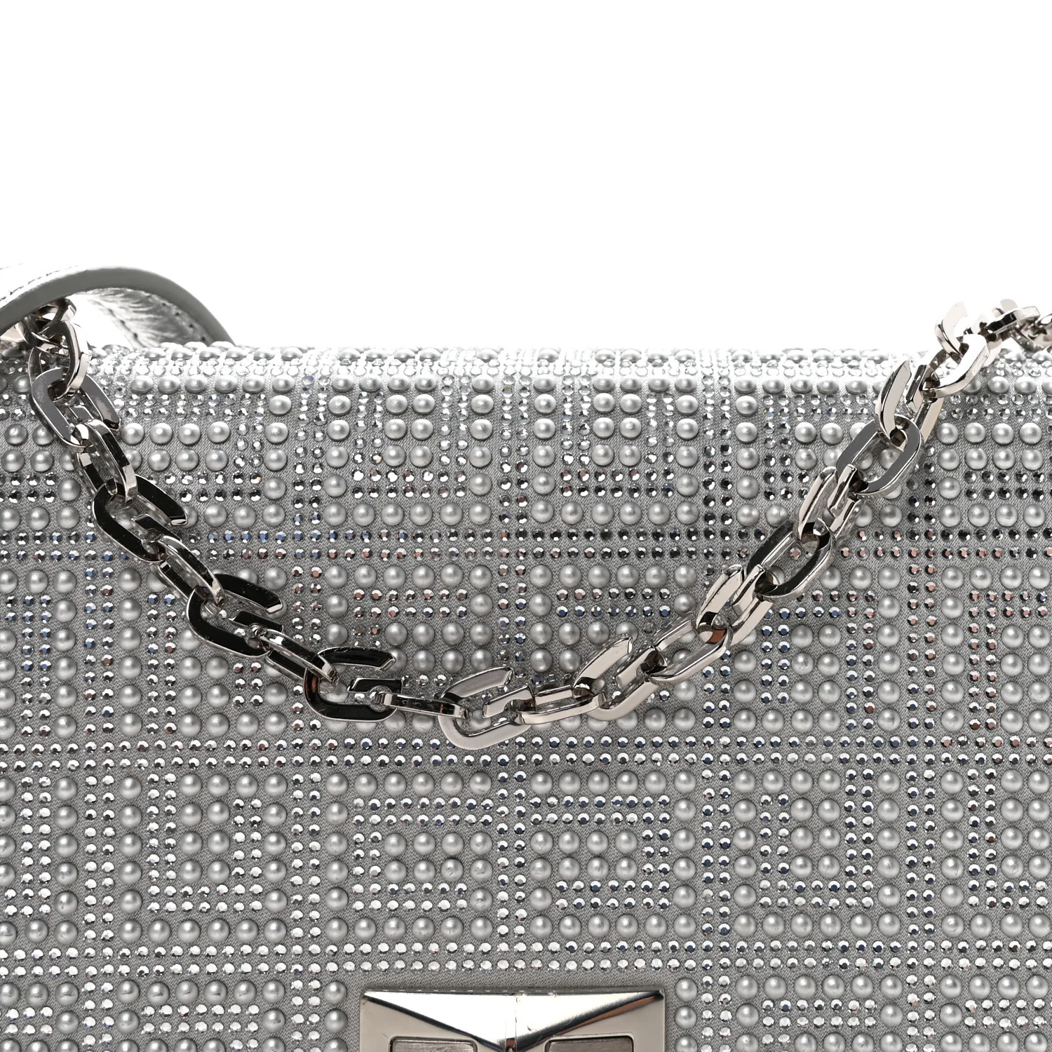 Metallic Studded Calfskin 4G Small 4G Crossbody Silver - Image 7