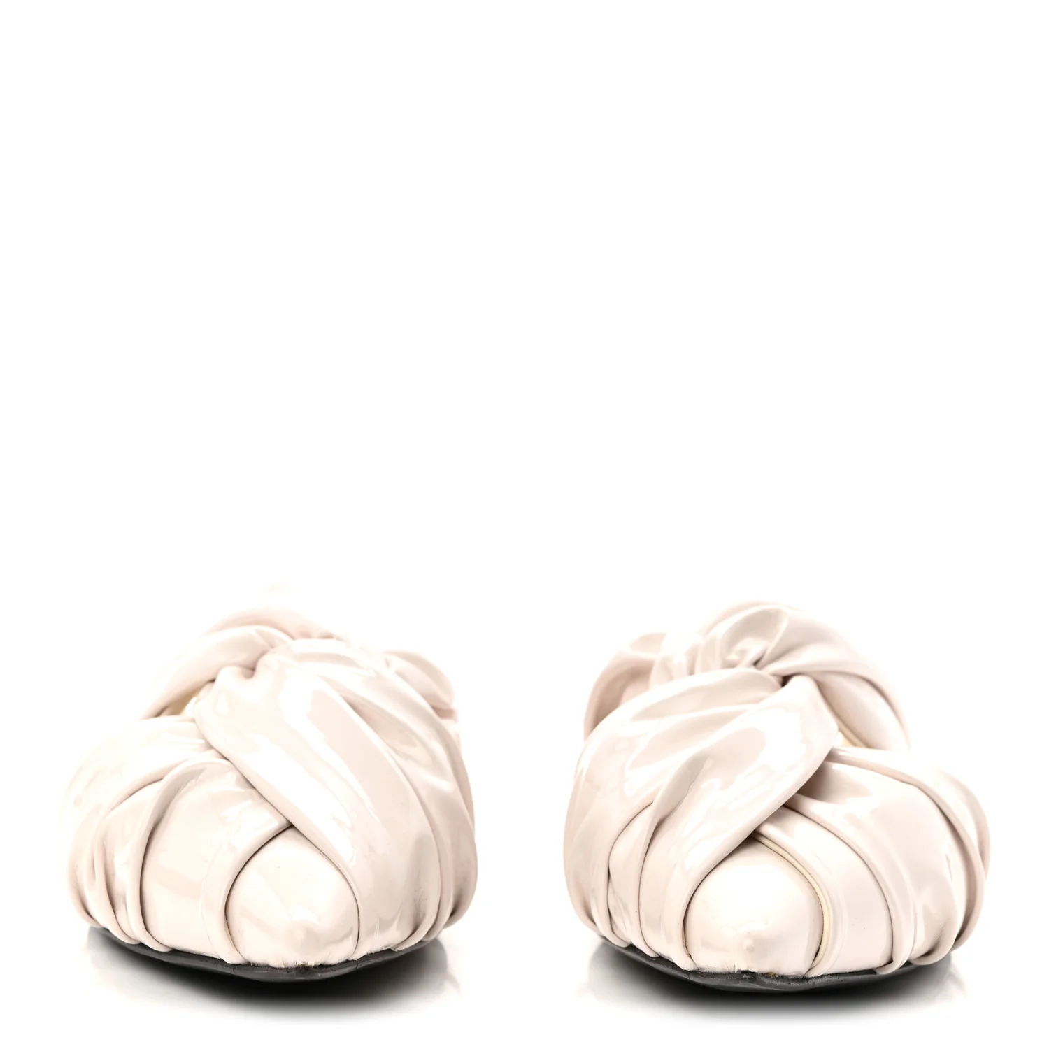 Patent Show Twist Flat Mule Sandals 38 Ivory - Image 3