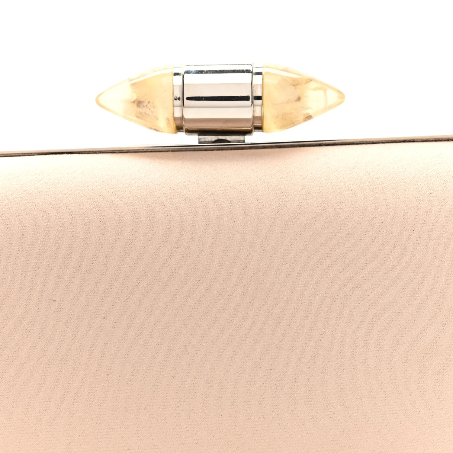 Satin Resin Clutch Beige - Image 7
