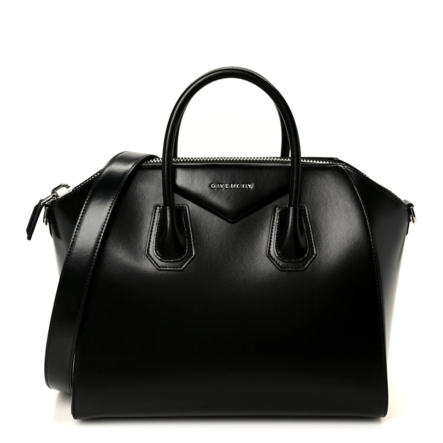 Shiny Lord Calfskin Medium Antigona Black