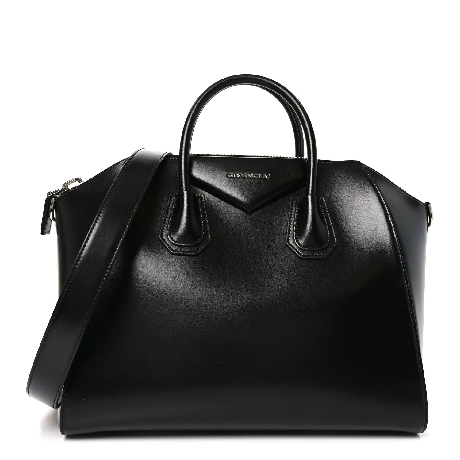 Shiny Lord Calfskin Medium Antigona Black