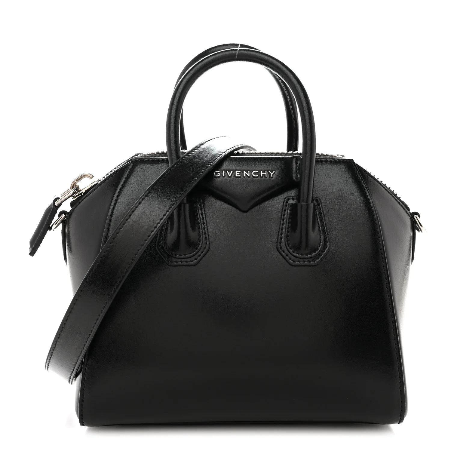 Shiny Lord Calfskin Mini Antigona Black