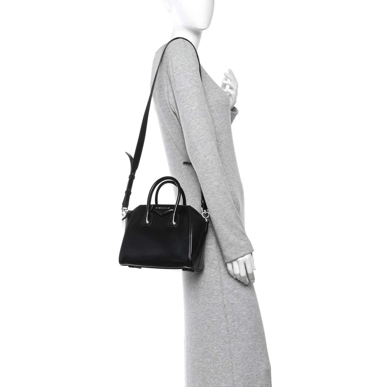 Shiny Lord Calfskin Mini Antigona Black - Image 3