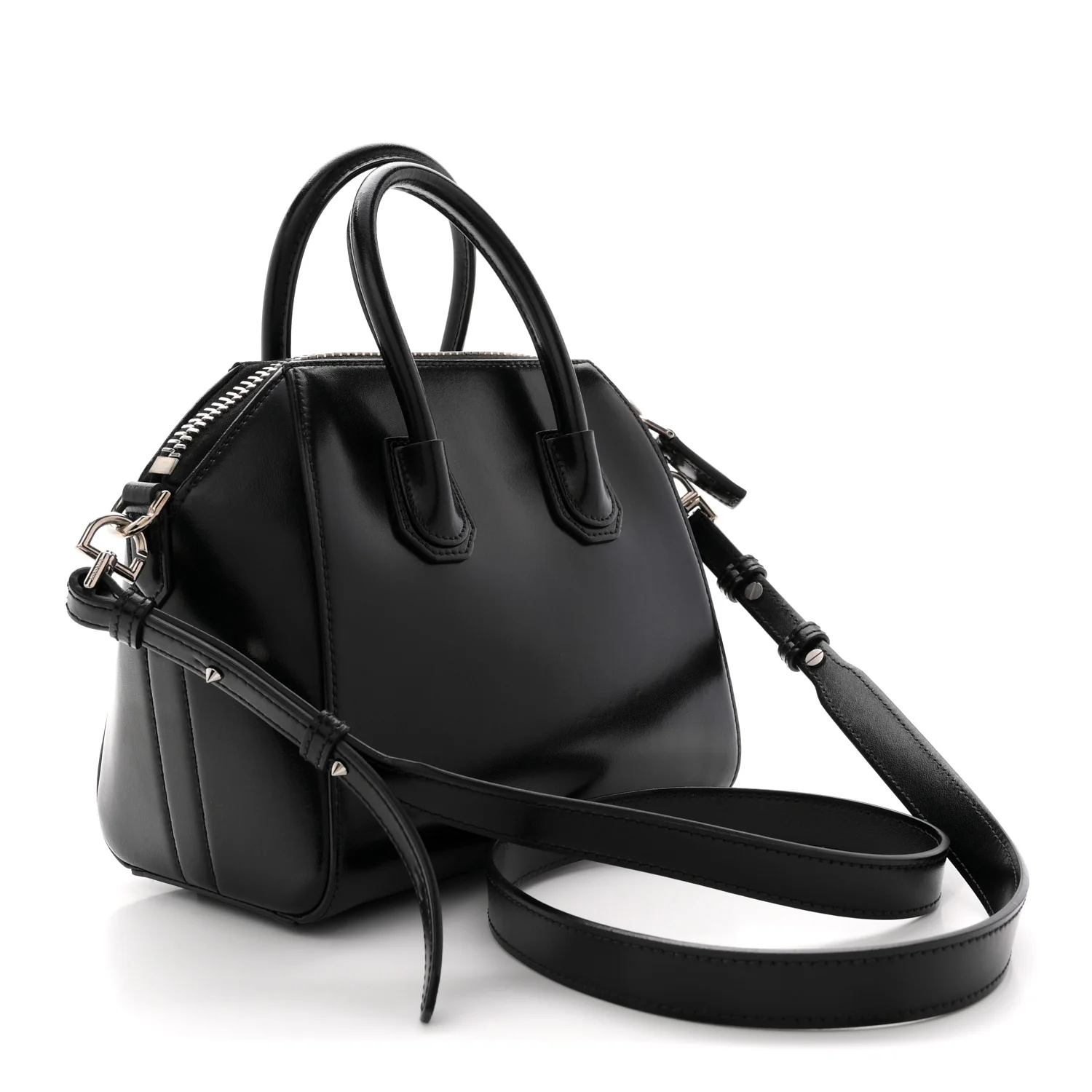 Shiny Lord Calfskin Mini Antigona Black - Image 4