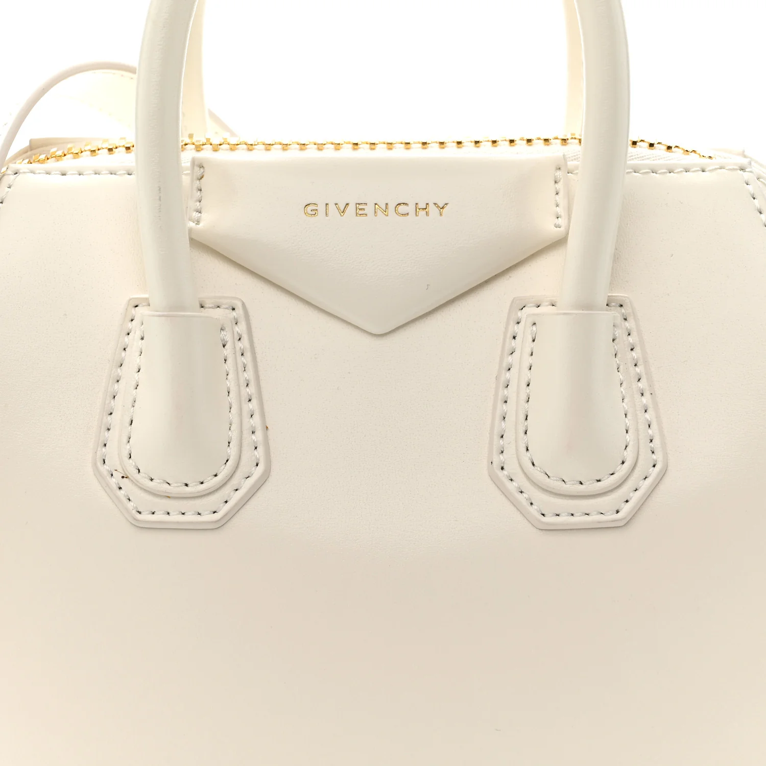 Shiny Lord Calfskin Mini Antigona Ivory - Image 7