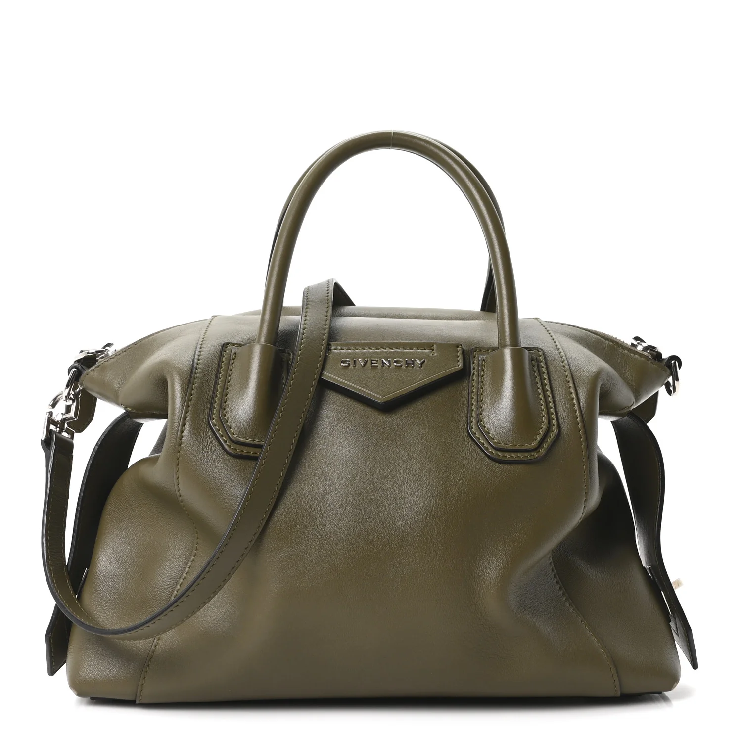Smooth Calfskin Small Soft Antigona Dark Khaki