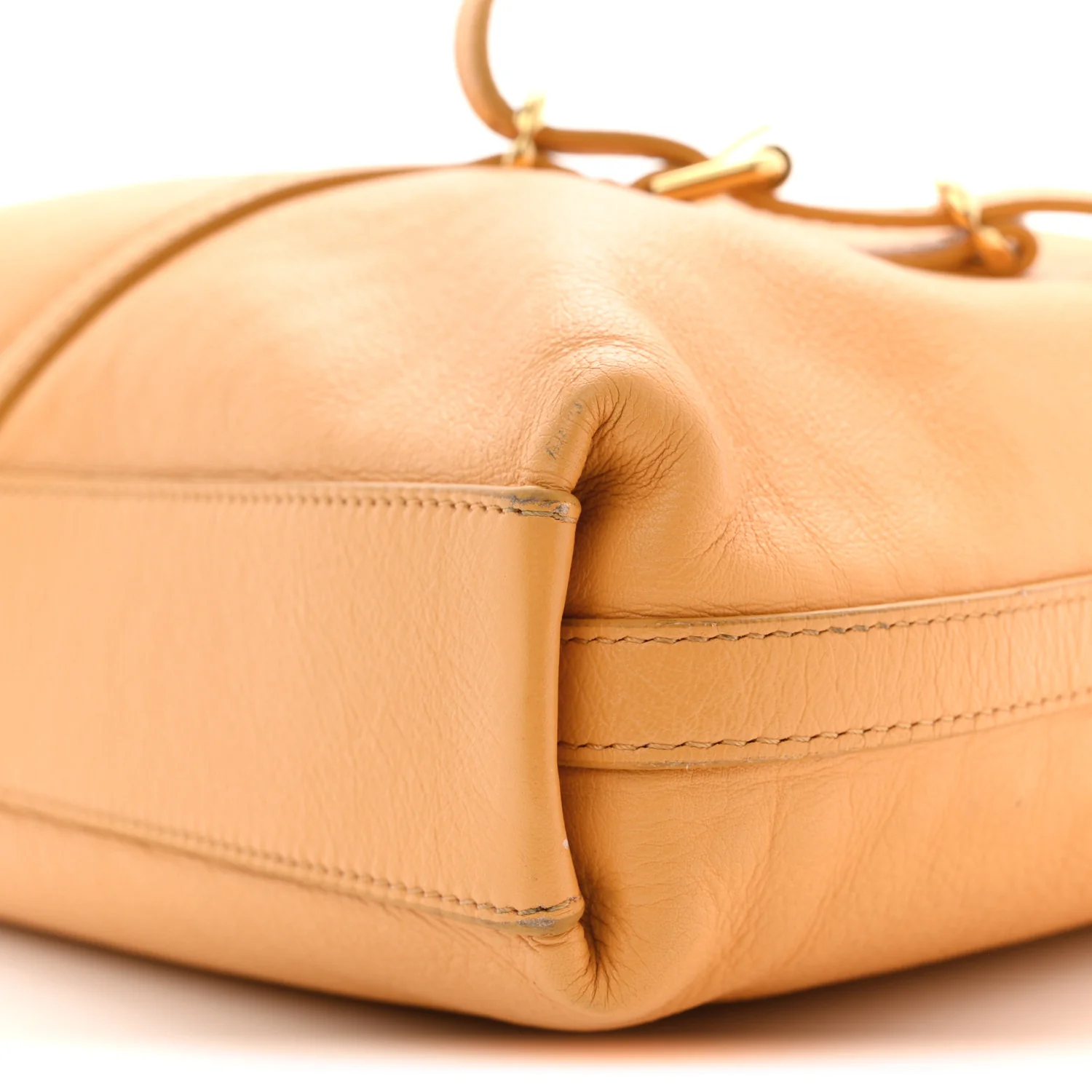 Tumbled Calfskin Medium Voyou Bag Mustard - Image 10