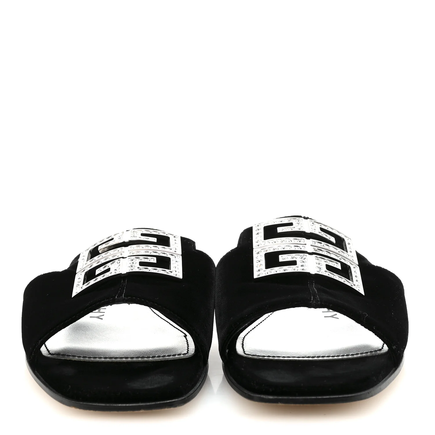 Velvet Crystal 4G Flat Sandals 36.5 Black - Image 3