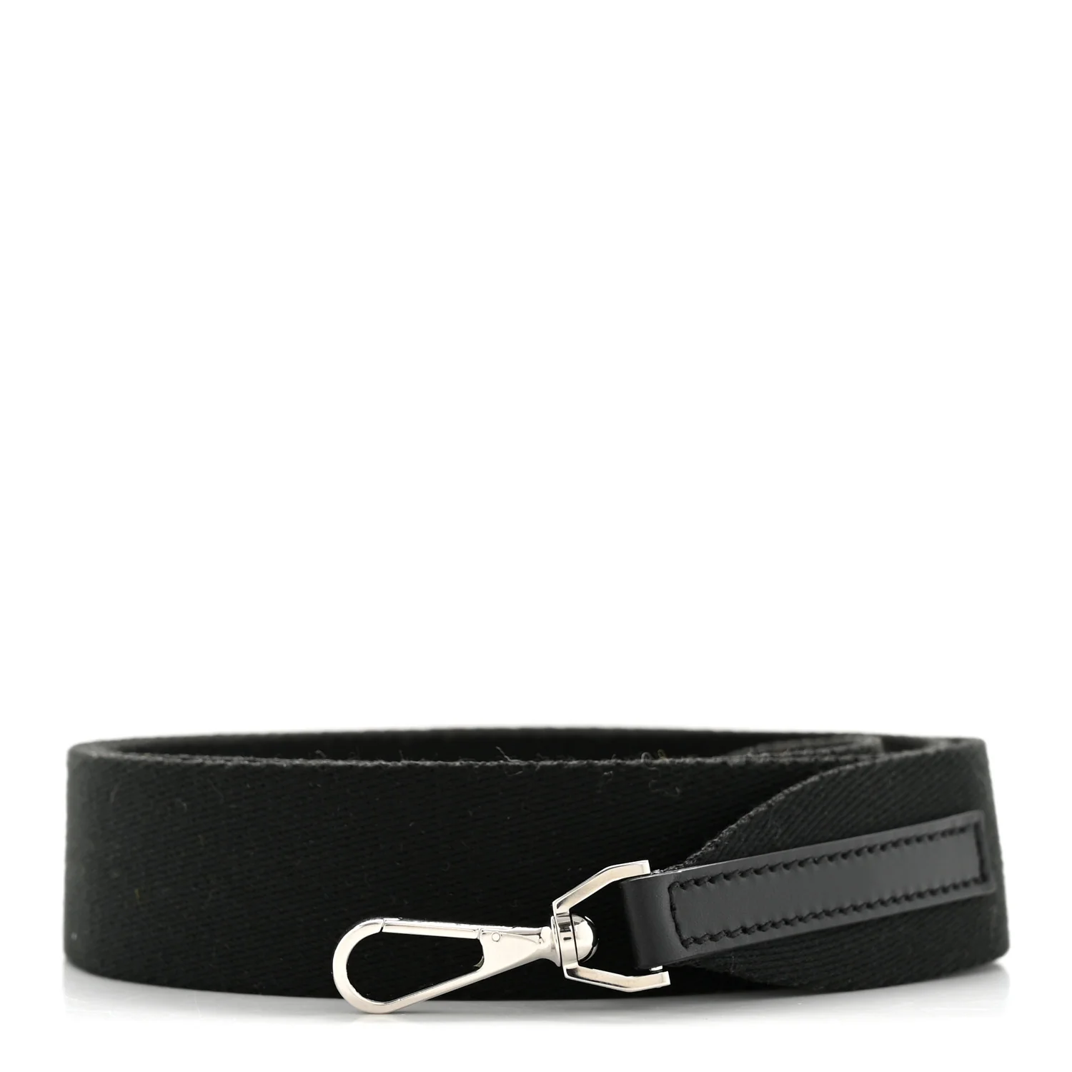 Canvas Calfskin Adjustable Shoulder Strap Black