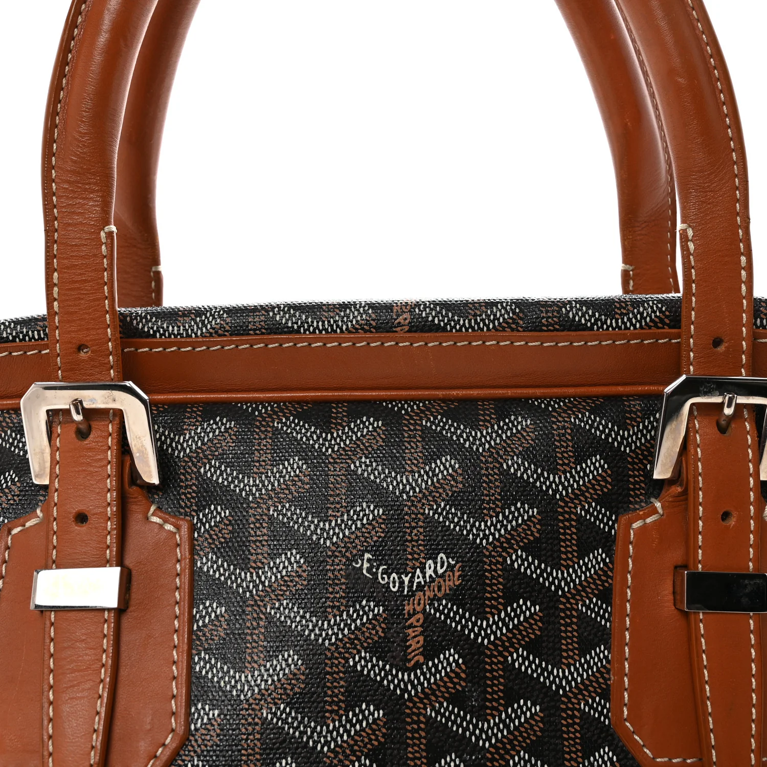 Goyardine Ambassade MM Briefcase Black Gold - Image 7