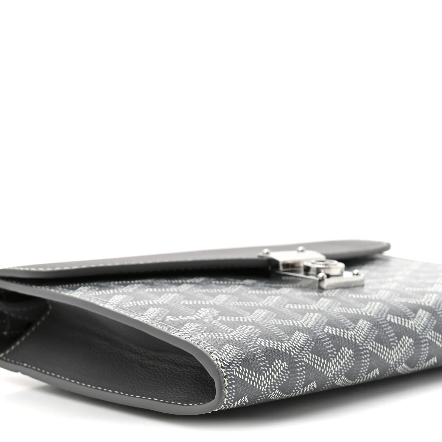 Goyardine Calfskin Chypre Wallet Pouch Grey - Image 9
