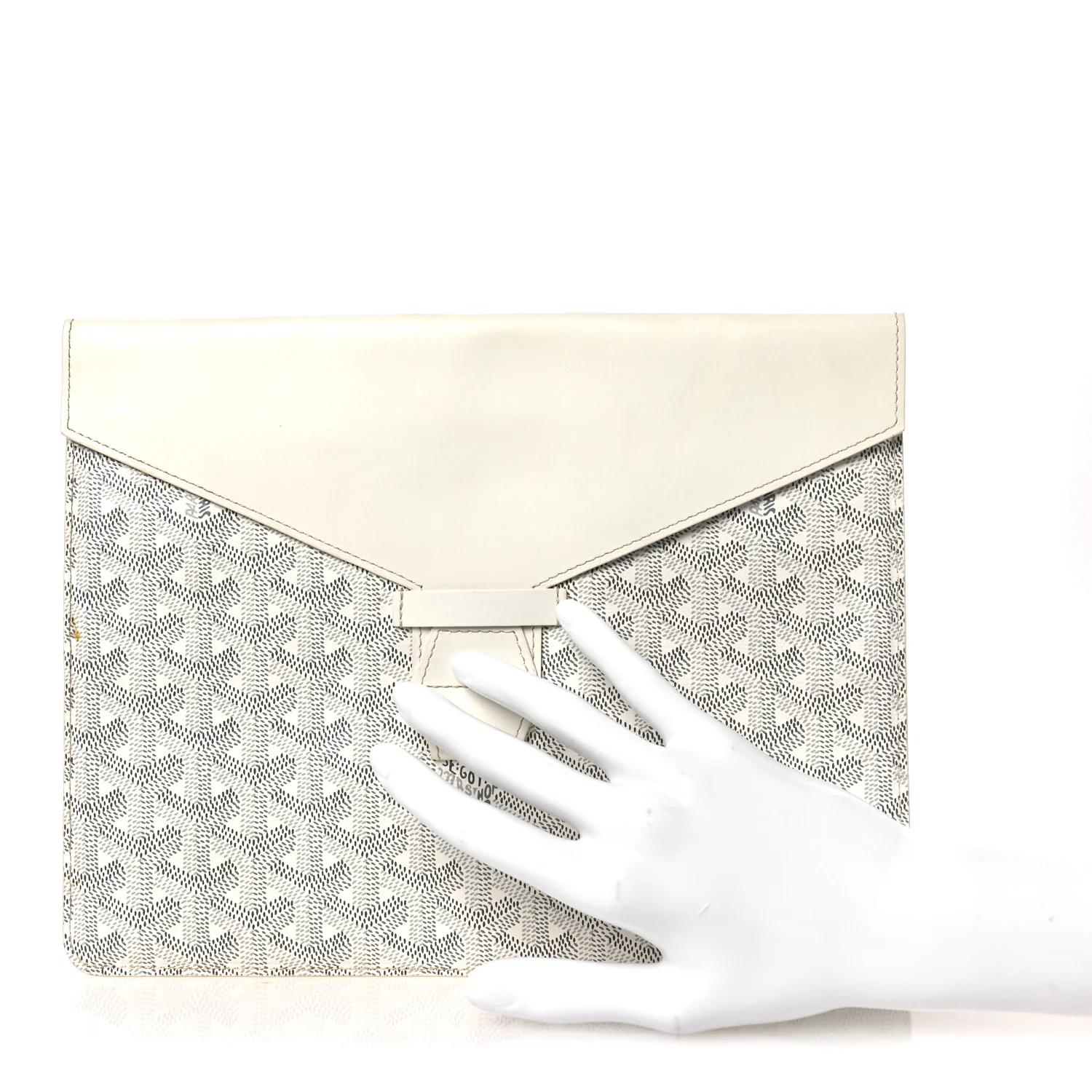 Goyardine Camondo MM Horizontal Clutch White - Image 2