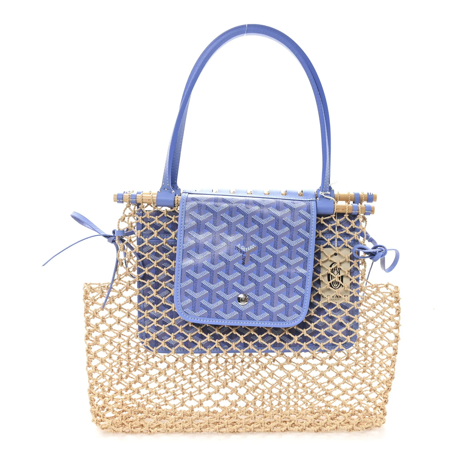 Goyardine Net Aligre Tote Light Blue