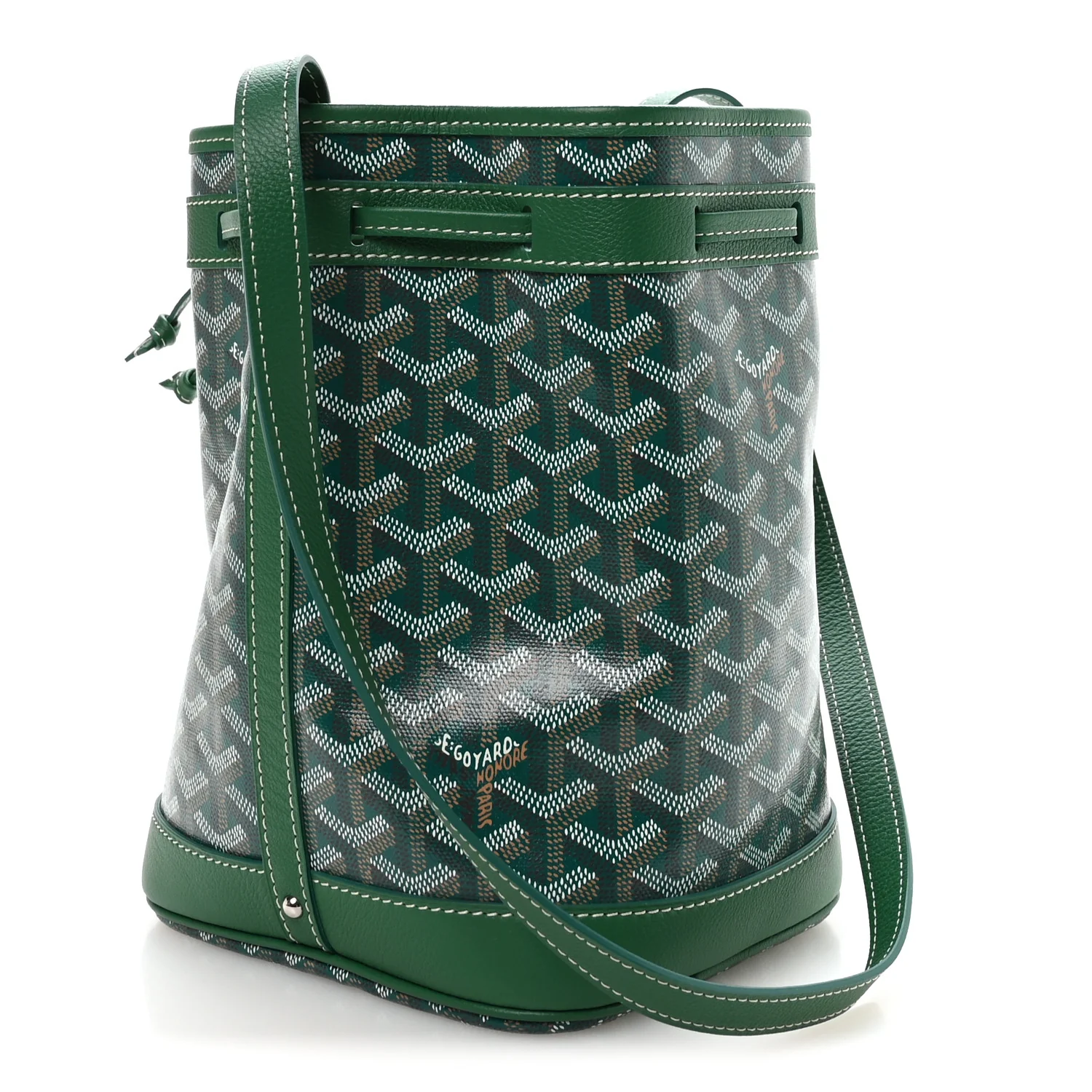 Goyardine Petit Flot Bucket Bag PM Green - Image 3