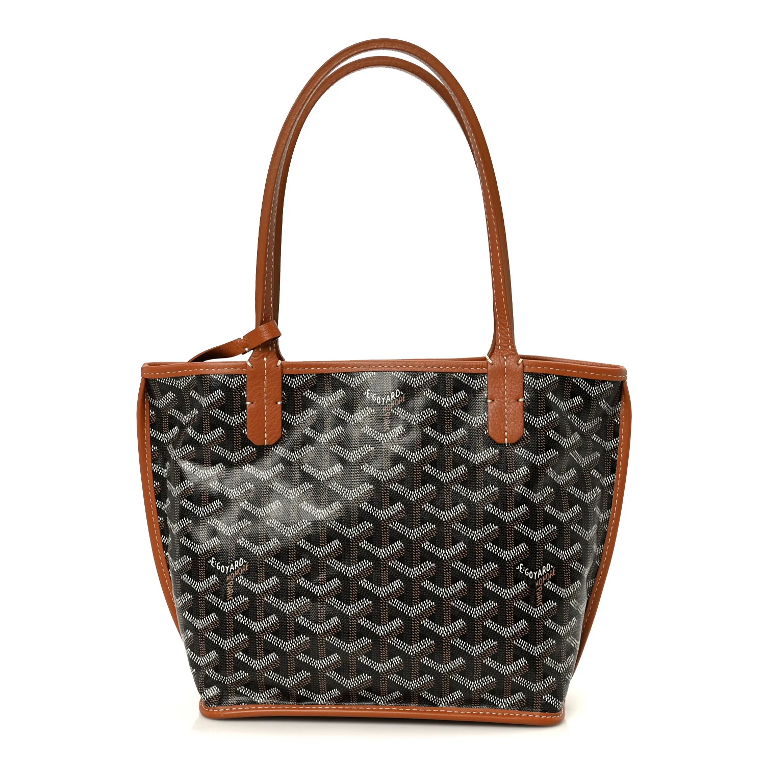 Goyardine Reversible Mini Anjou Black Gold