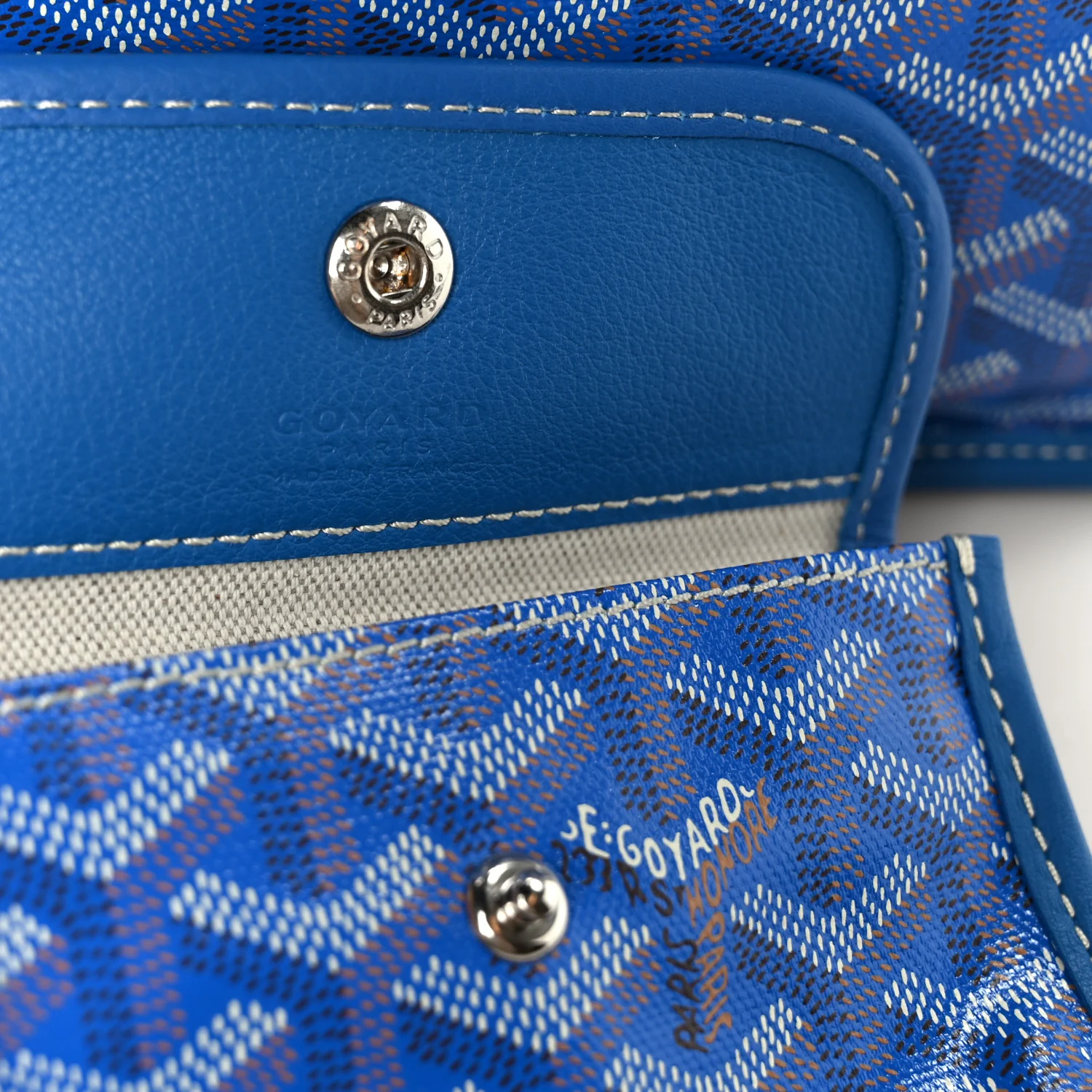 Goyardine Reversible Mini Anjou Sky Blue - Image 13