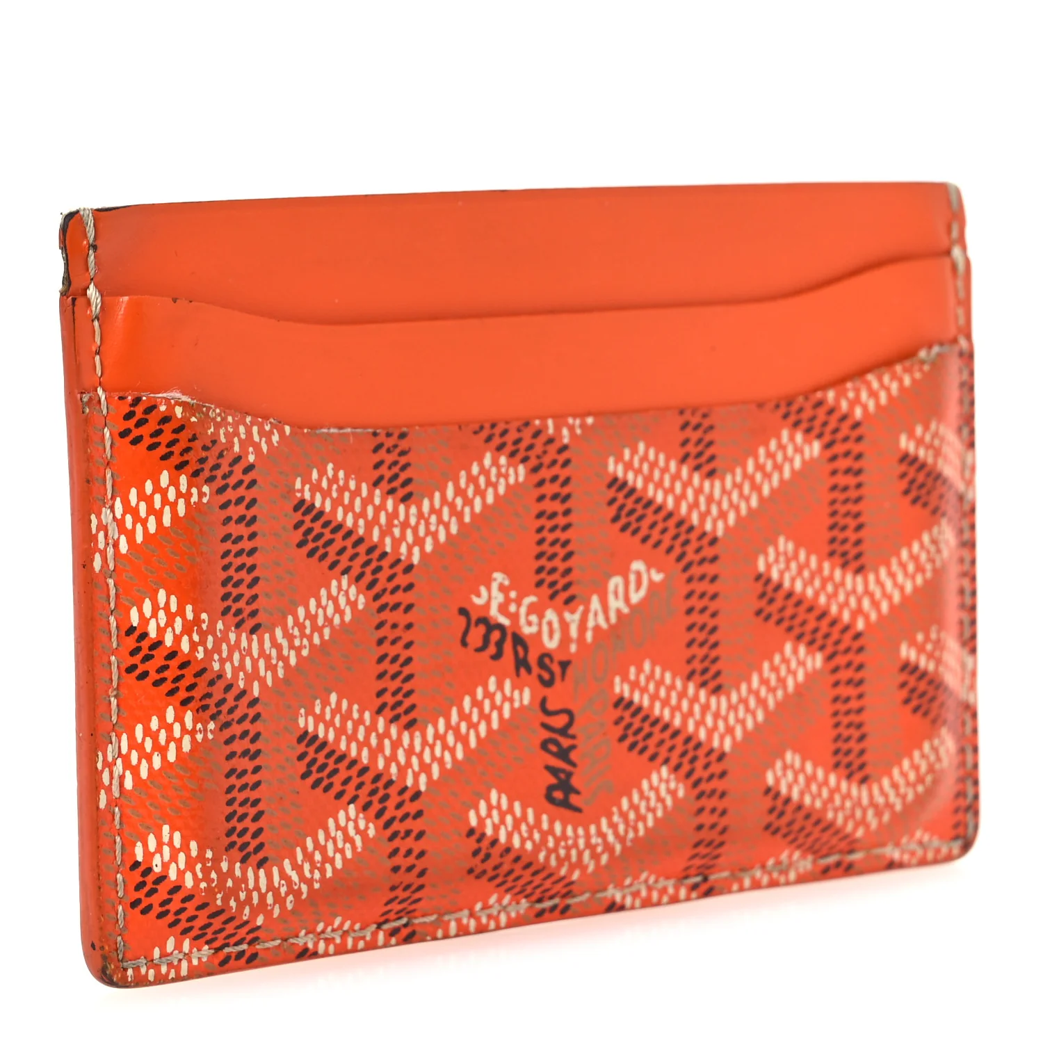 Goyardine Saint Sulpice Card Holder Orange - Image 3