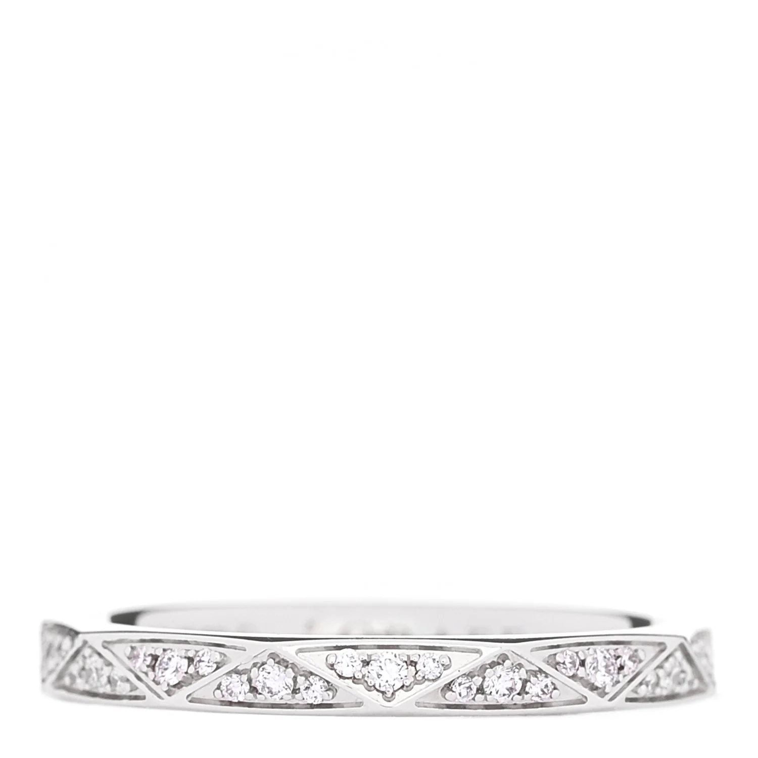 18K White Gold Diamond Laurence Graff Signature Band Ring 49 4.75