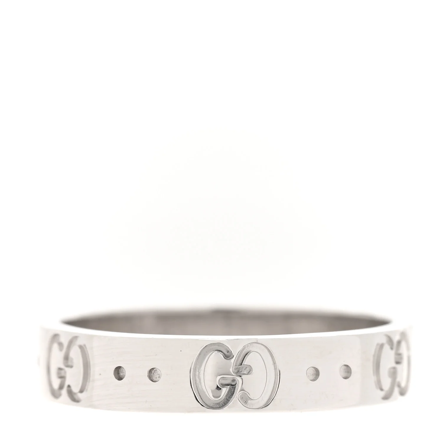 18K White Gold 4mm Icon Thin Band Ring 52 6 - Image 3
