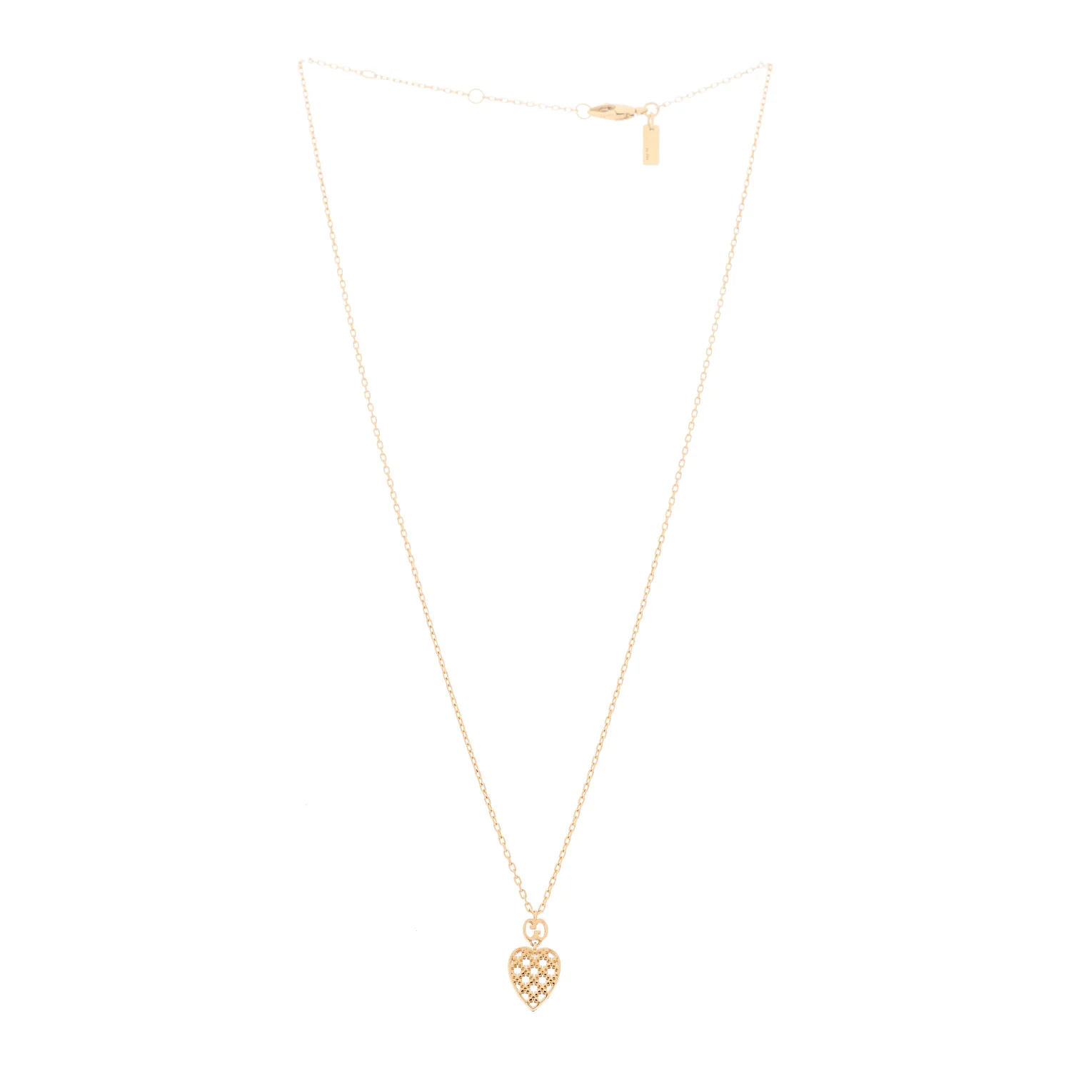 18K Yellow Gold Diamantissima Heart Pendant Necklace - Image 3