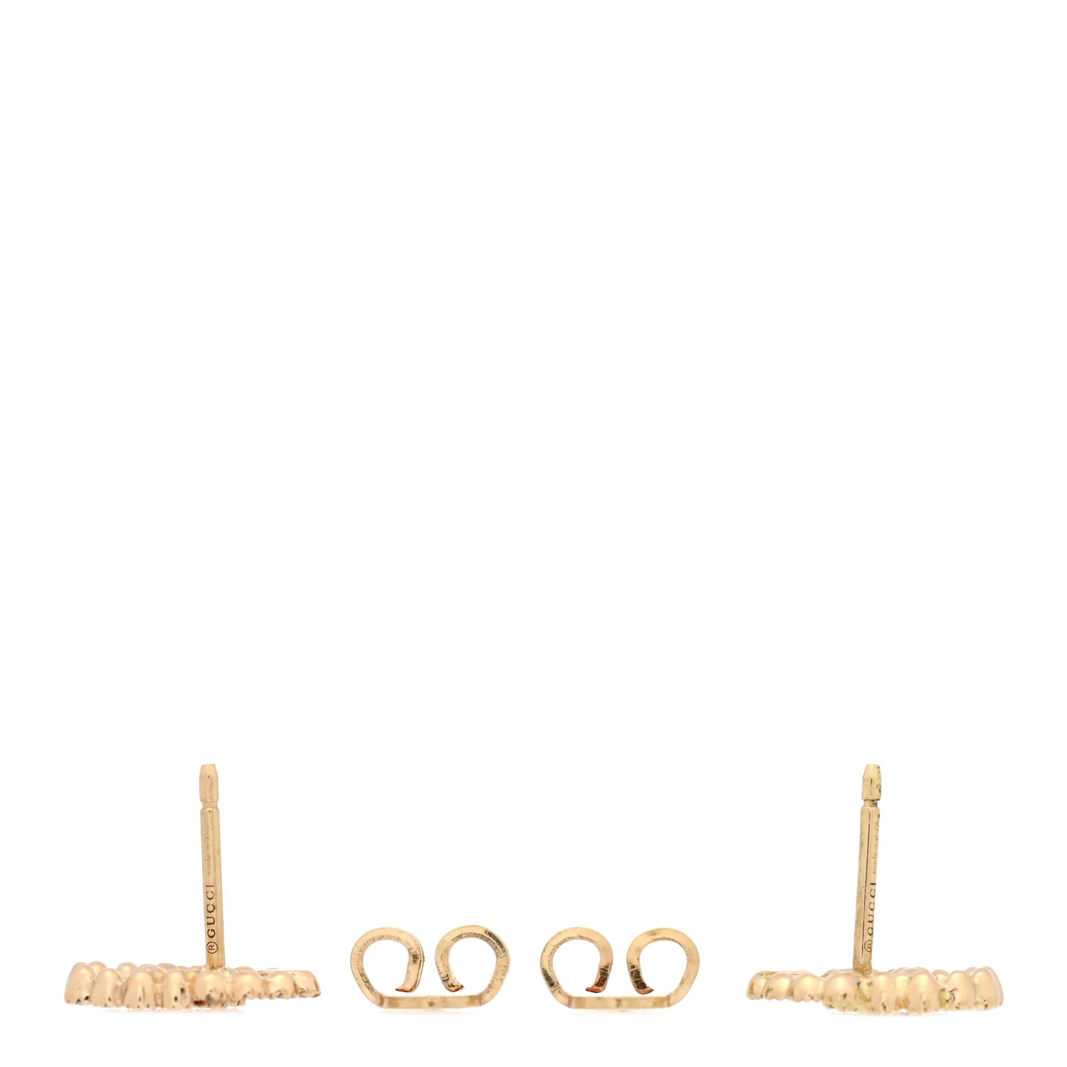 18K Yellow Gold Diamond Running G Earrings - Image 3