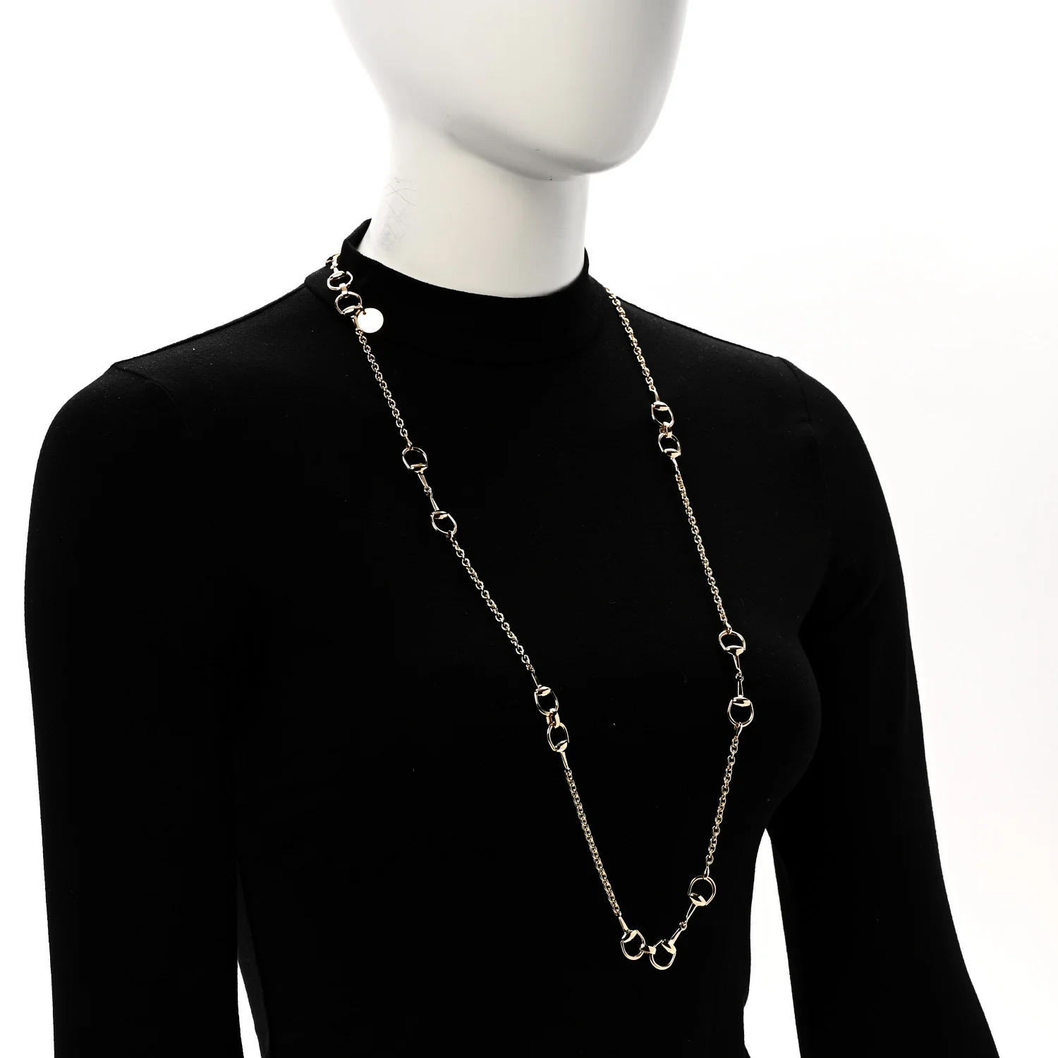 18K Yellow Gold Horsebit Link Necklace - Image 2