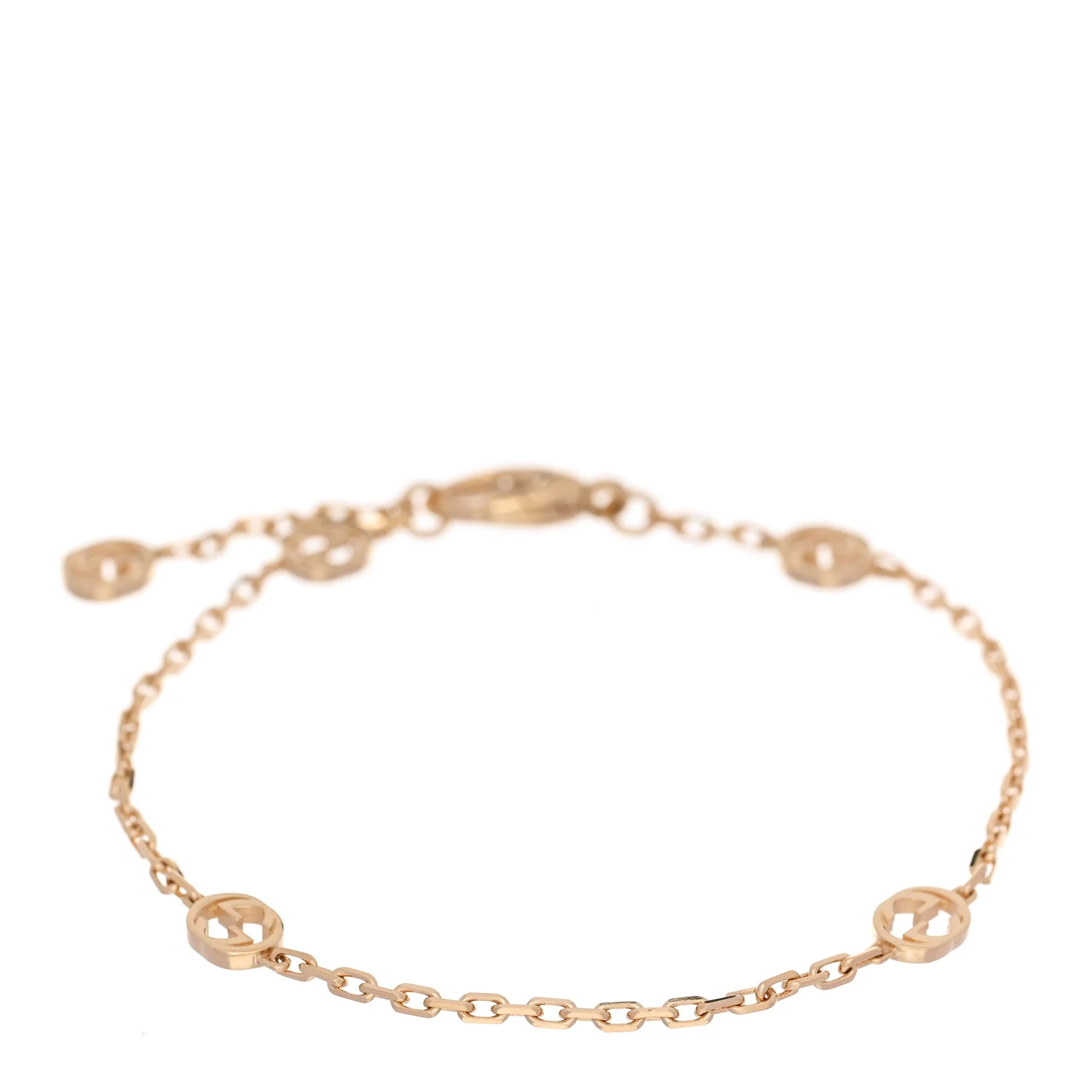 18K Yellow Gold Interlocking G Chain Bracelet
