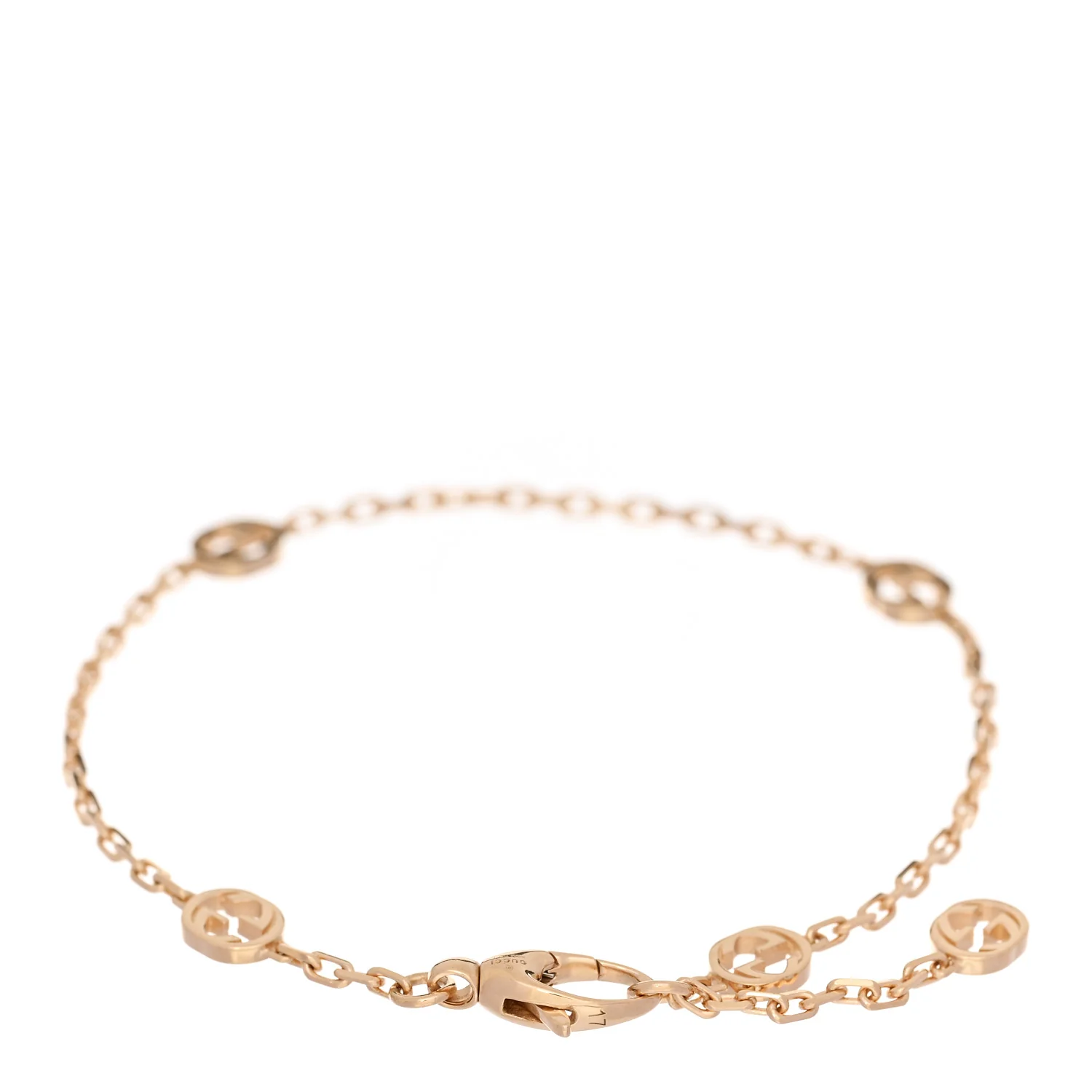 18K Yellow Gold Interlocking G Chain Bracelet - Image 2