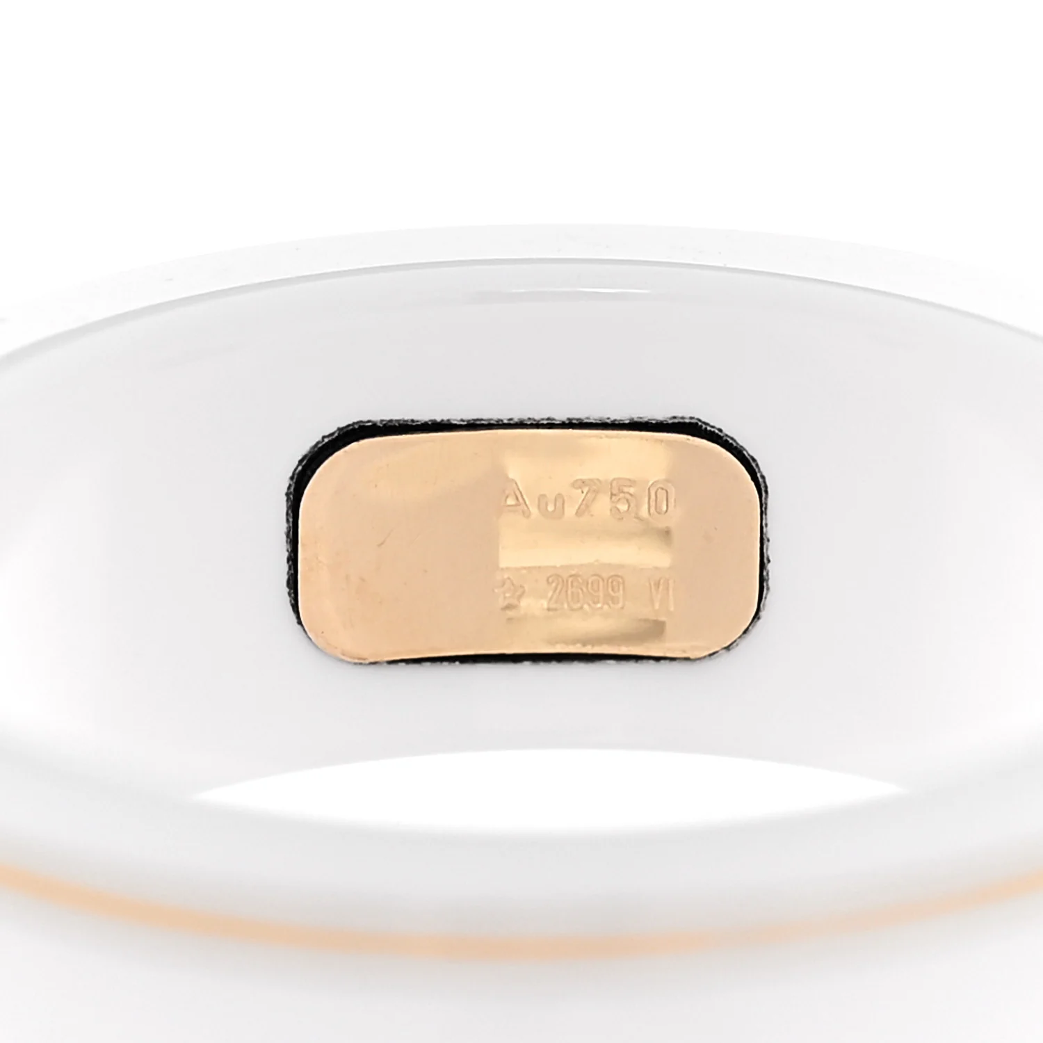 18K Yellow Gold Zirconia 7mm Icon Band Ring 53 6.5 White - Image 5