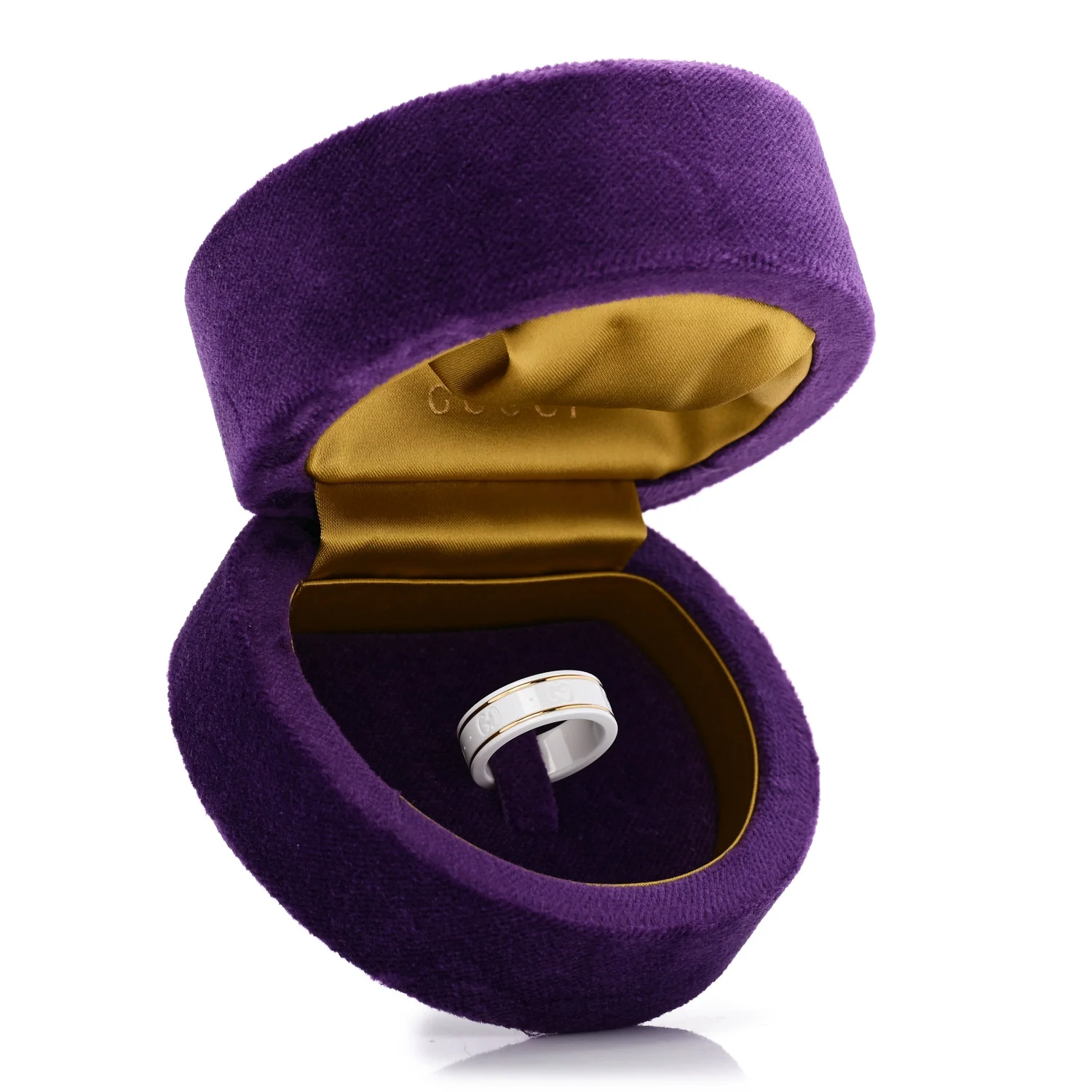 18K Yellow Gold Zirconia 7mm Icon Band Ring 53 6.5 White - Image 7