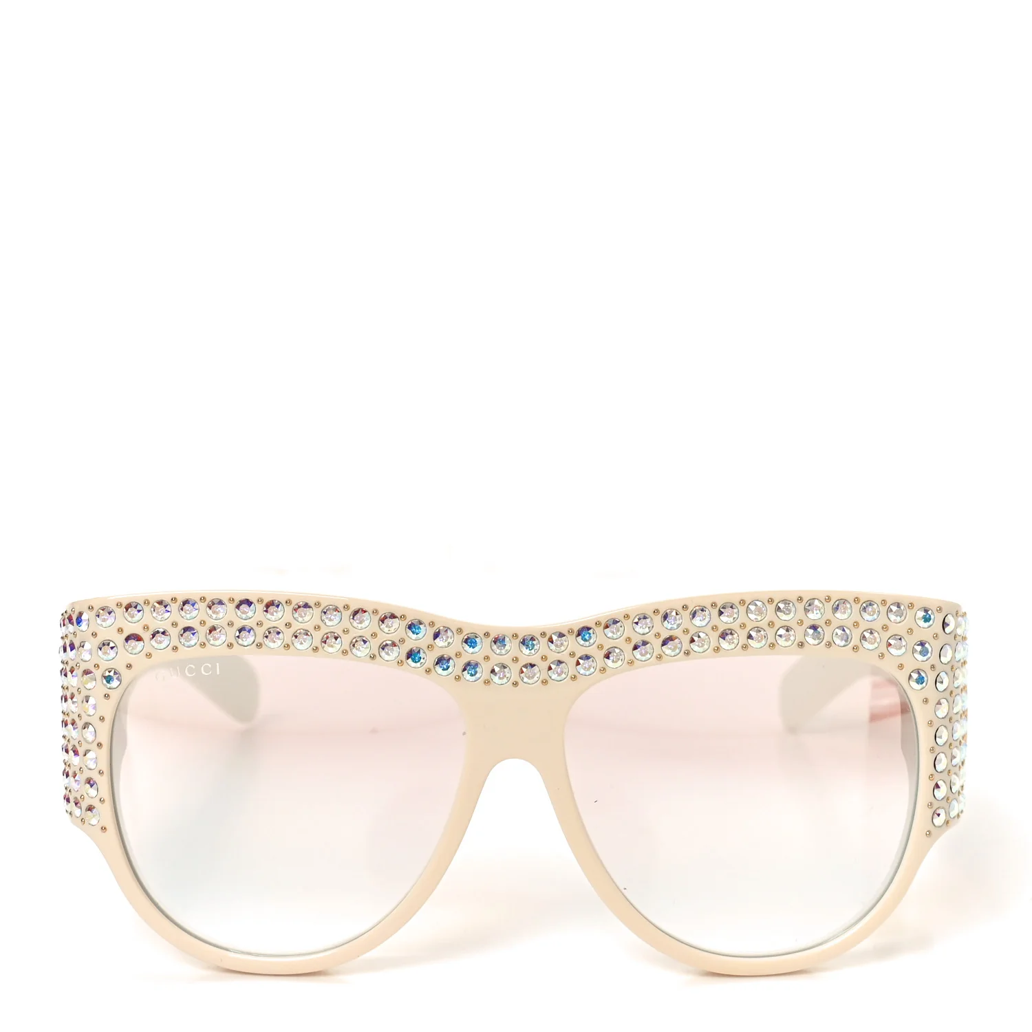 Acetate Crystal Oversize Hollywood Forever Sunglasses GG0144S Ivory - Image 2